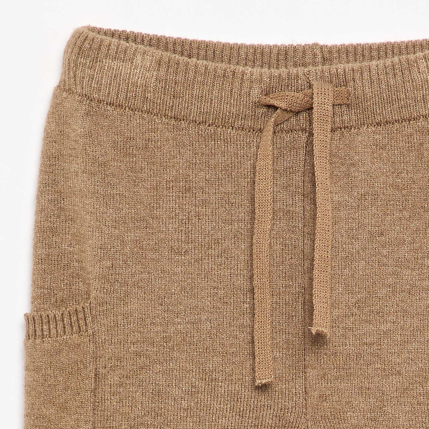 Solid knit pants BROWN