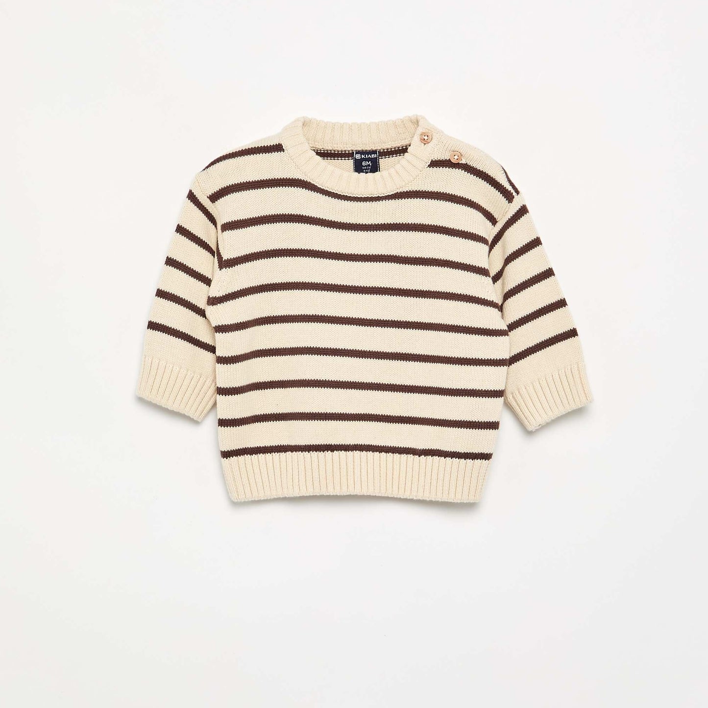 Set of 2 sweaters - 1 striped + 1 plain BROWN
