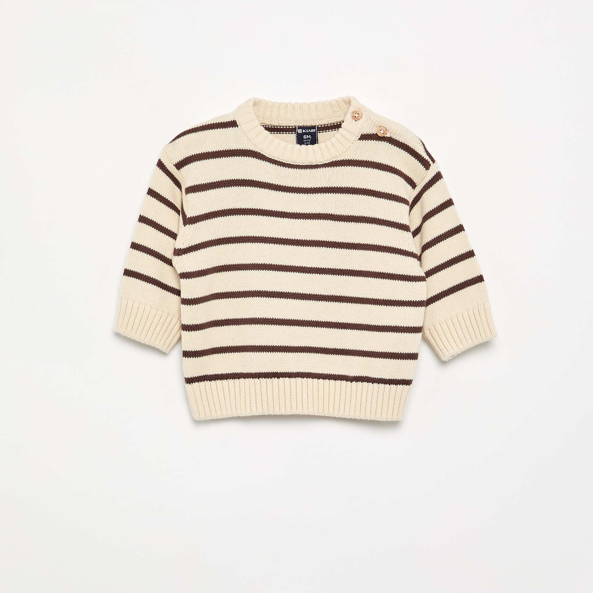 Set of 2 sweaters - 1 striped + 1 plain BROWN