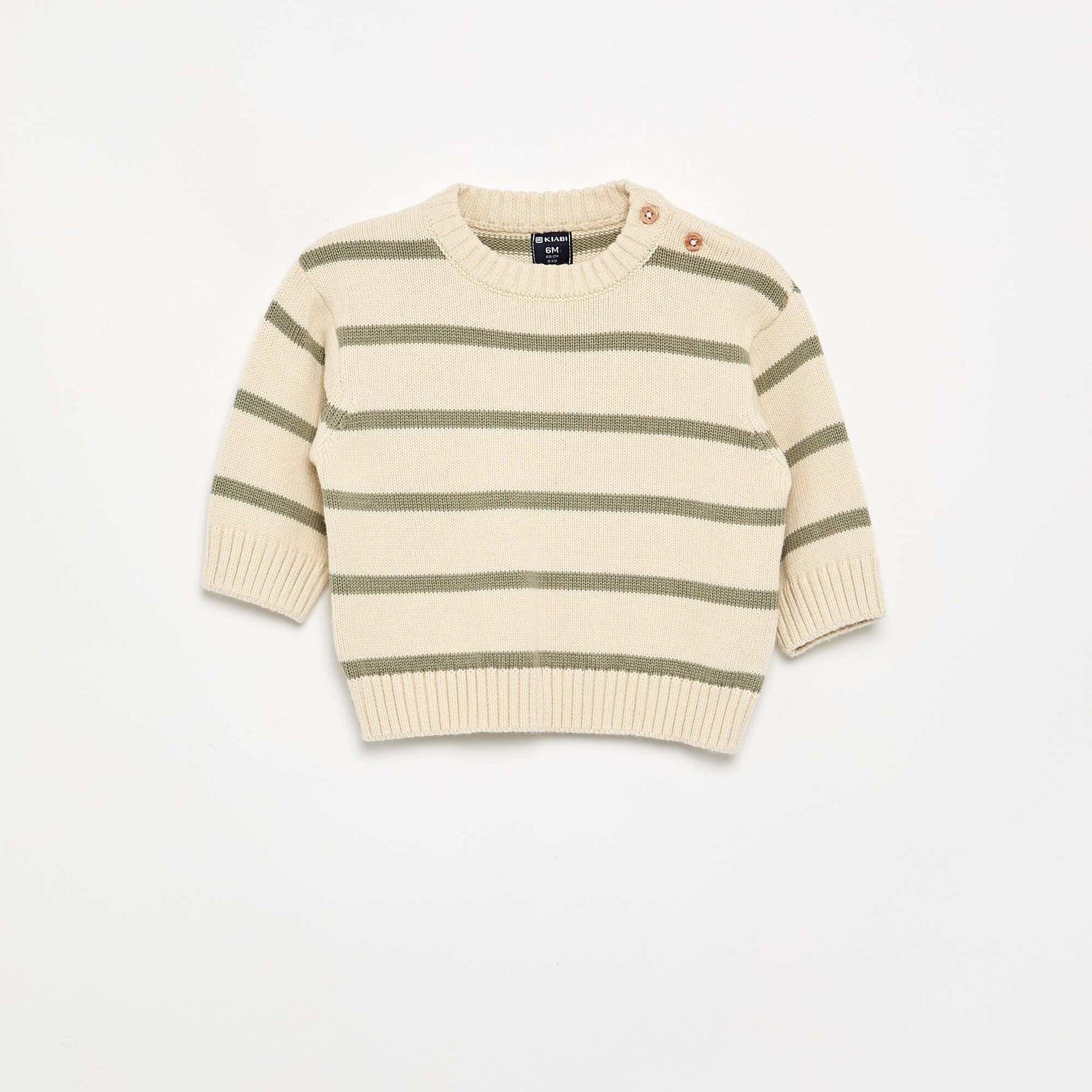 Set of 2 sweaters - 1 striped + 1 plain GREEN