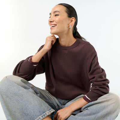 Thick cotton jumper BROWN
