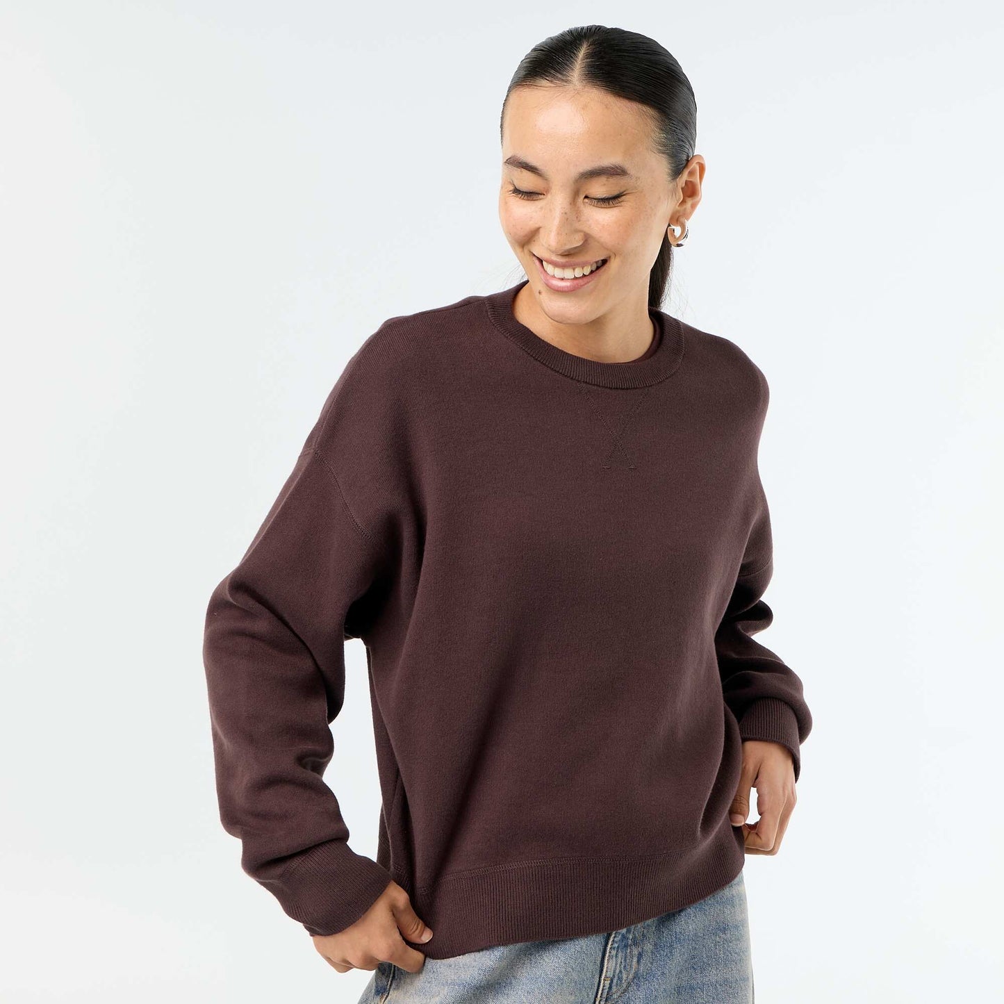 Thick cotton jumper BROWN
