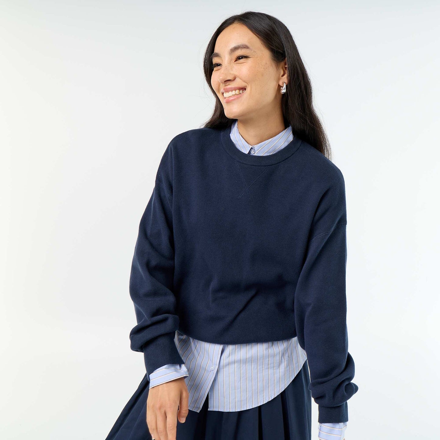 Thick cotton jumper BLUE