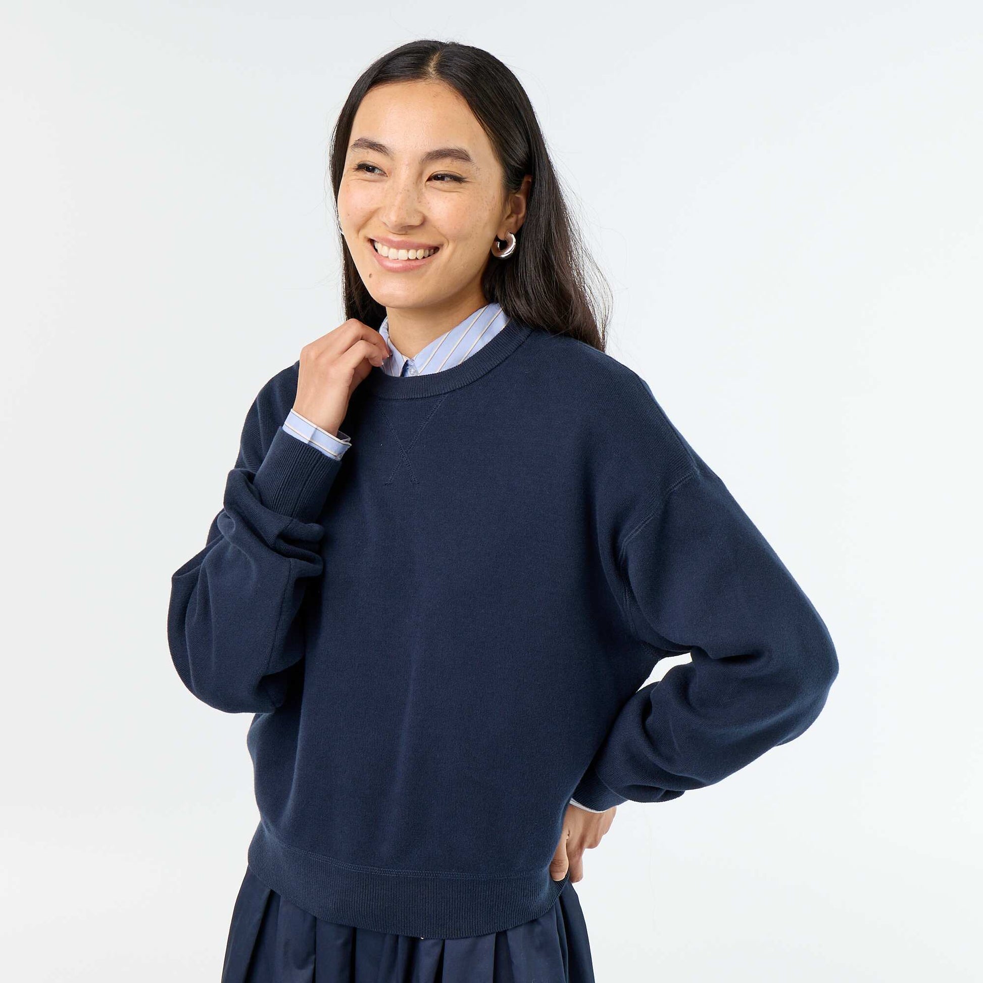 Thick cotton jumper BLUE