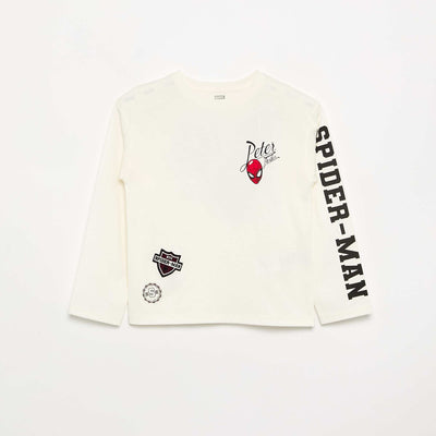 Long-sleeved 'Marvel' 'Spider-Man' T-shirt WHITE