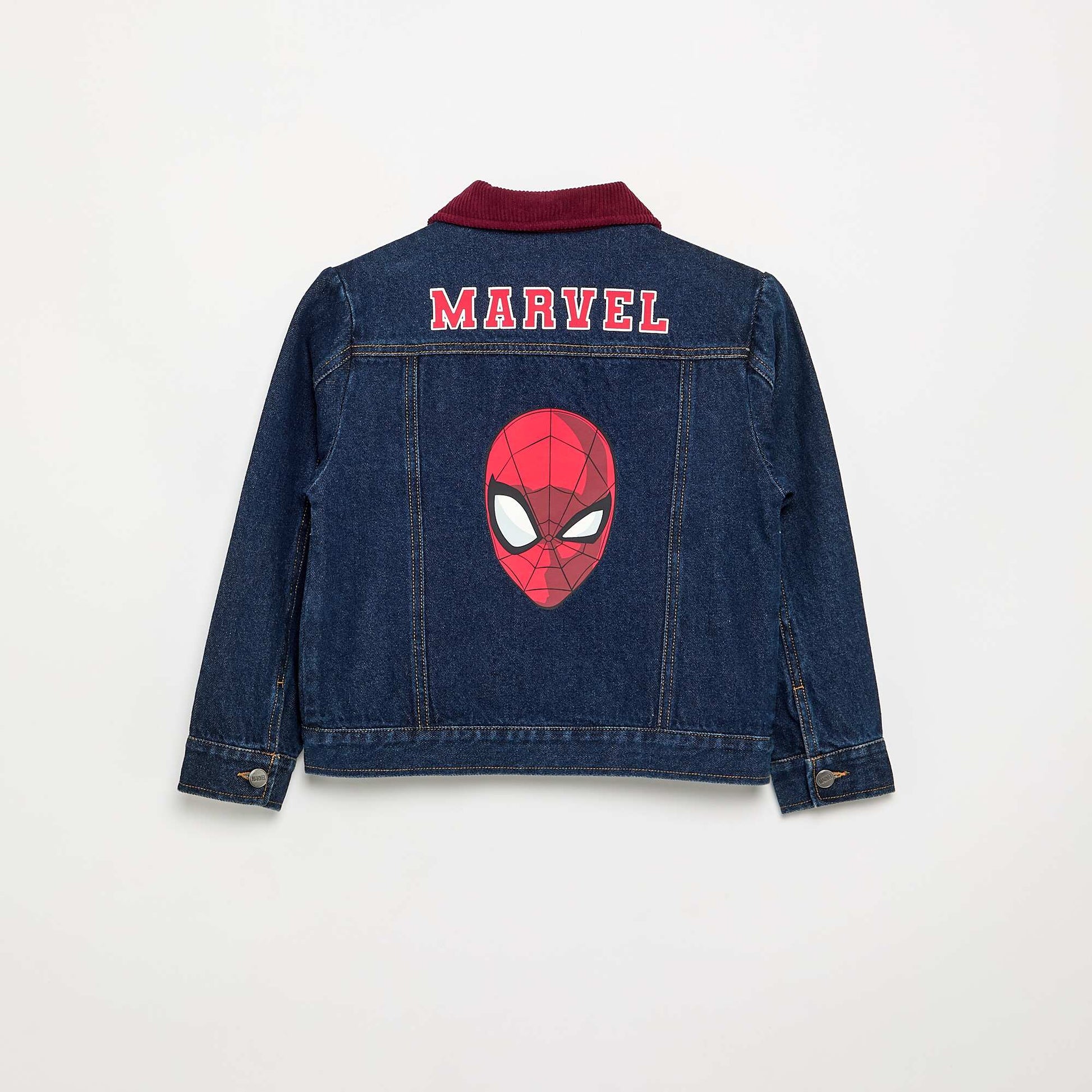 'Marvel' 'Spiderman' denim jacket with contrasting collar BLUE