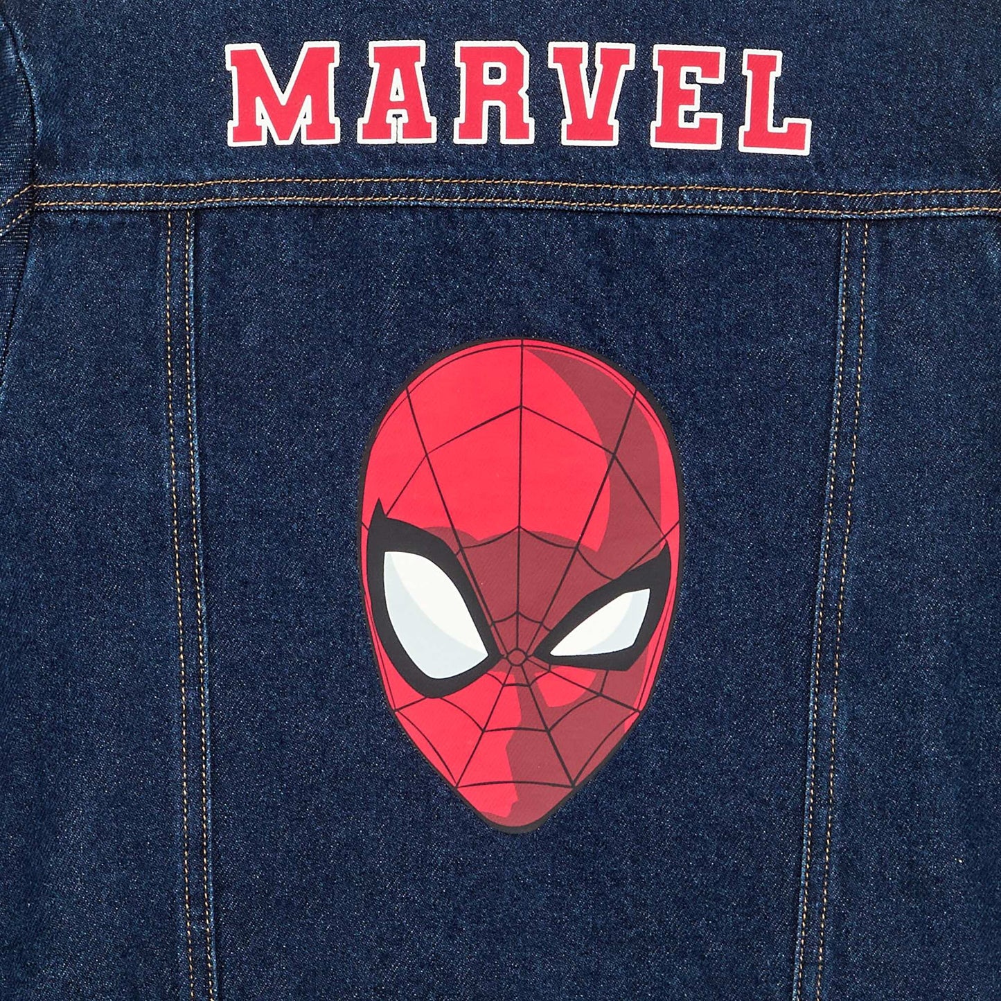 'Marvel' 'Spiderman' denim jacket with contrasting collar BLUE