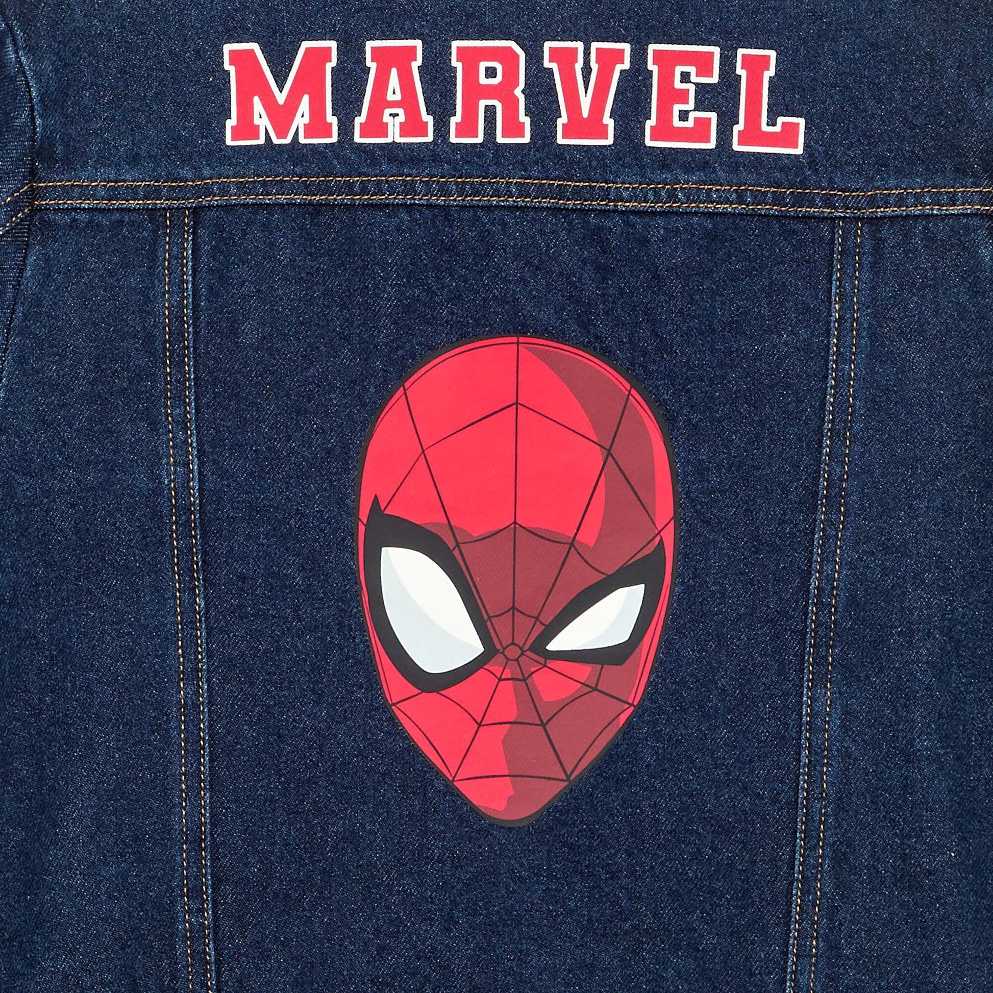 'Marvel' 'Spiderman' denim jacket with contrasting collar BLUE