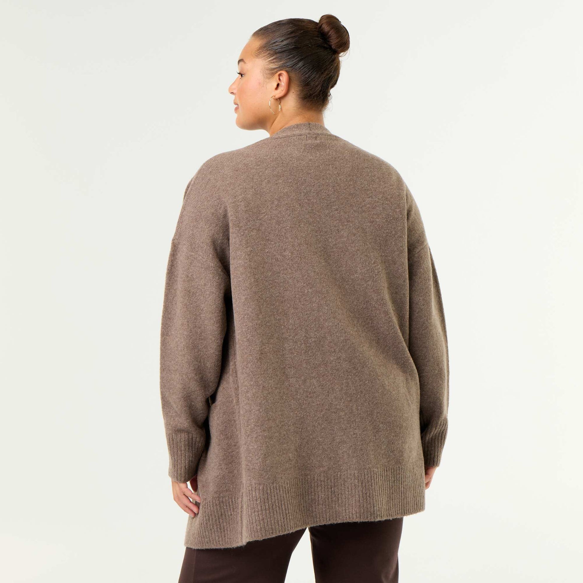 Long Open Cardigan BROWN