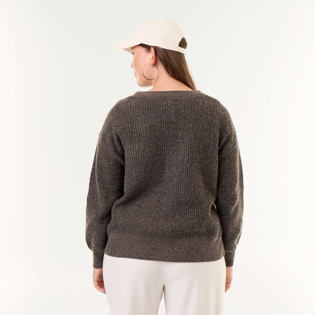 V-neck cardigan BROWN