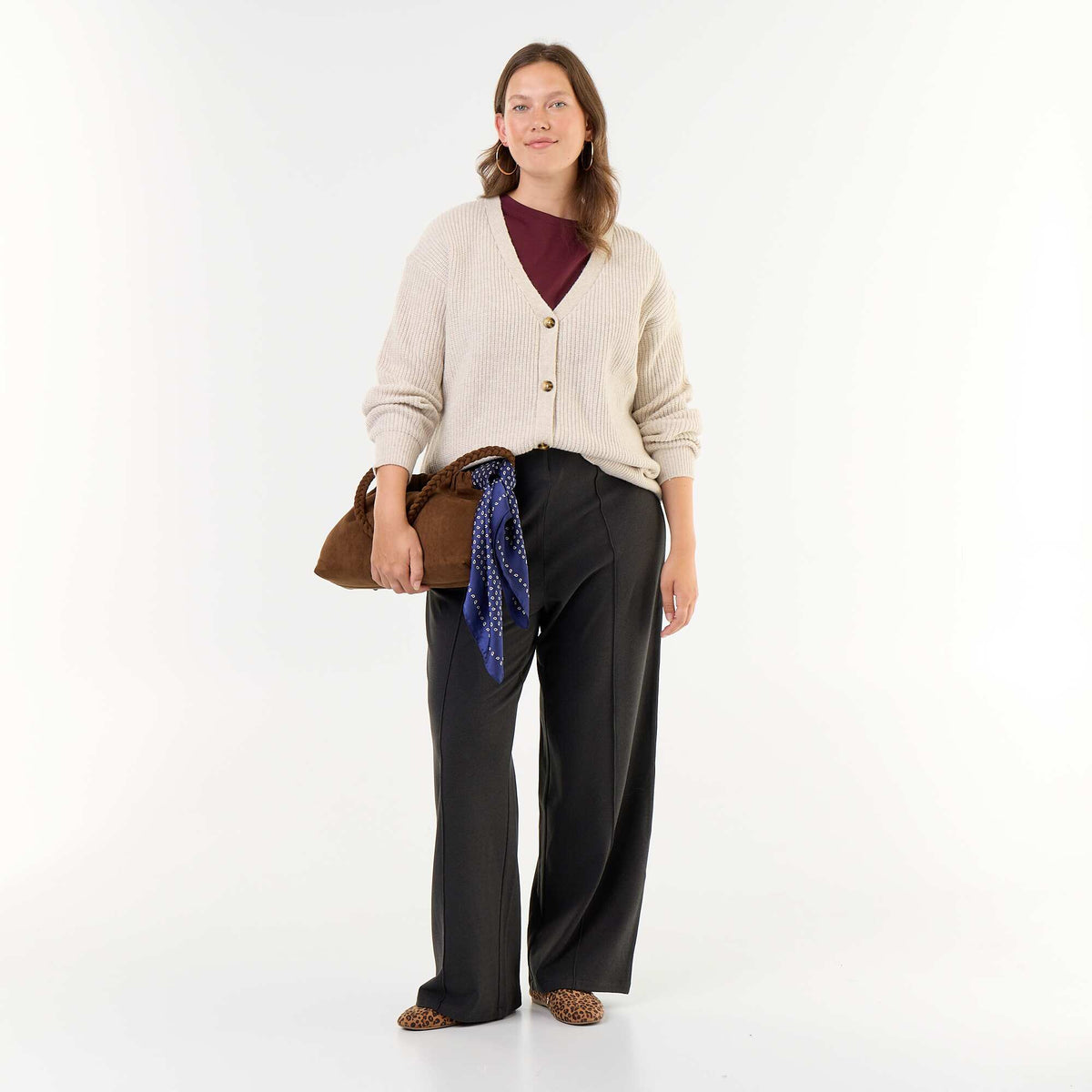 V-neck cardigan GREY