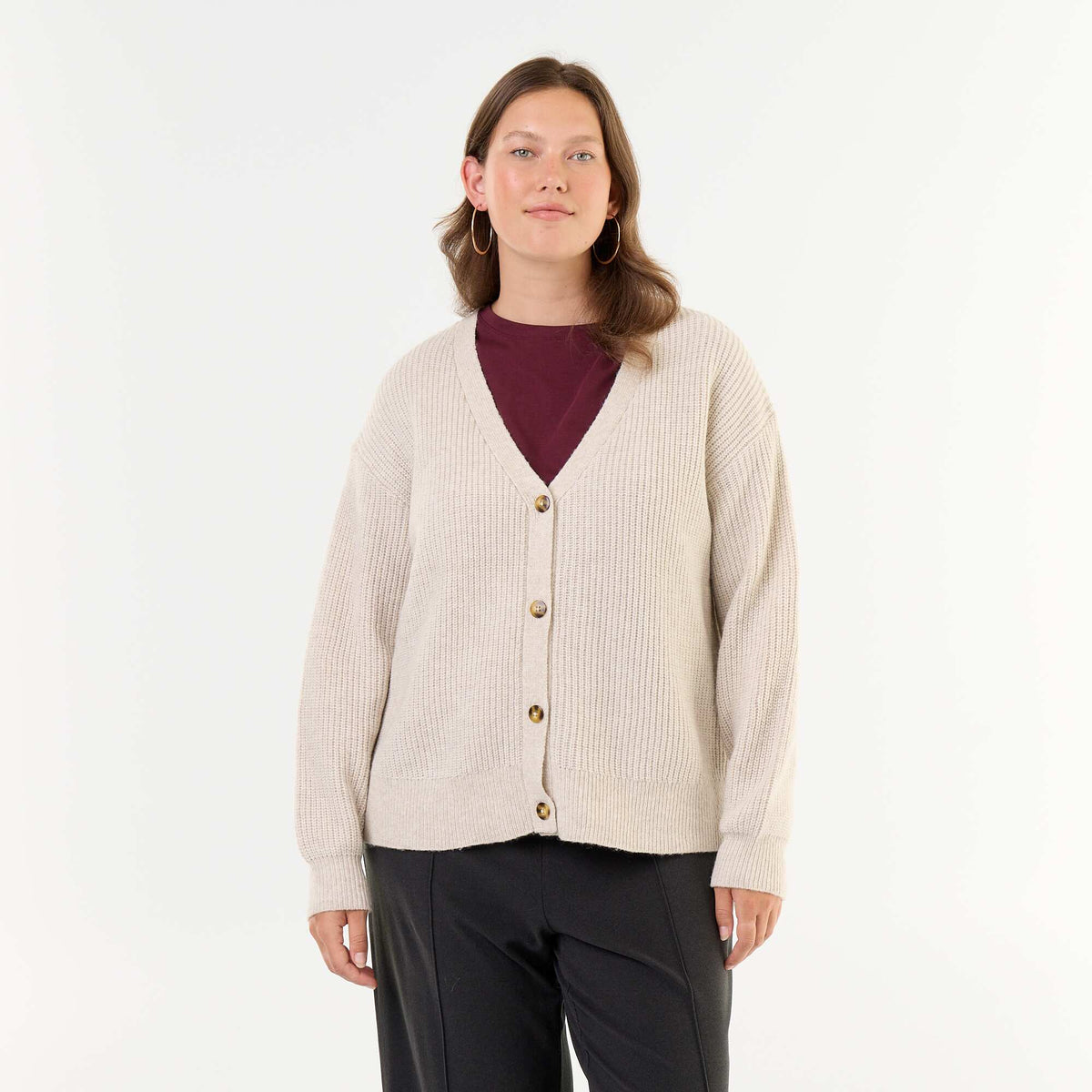 V-neck cardigan GREY