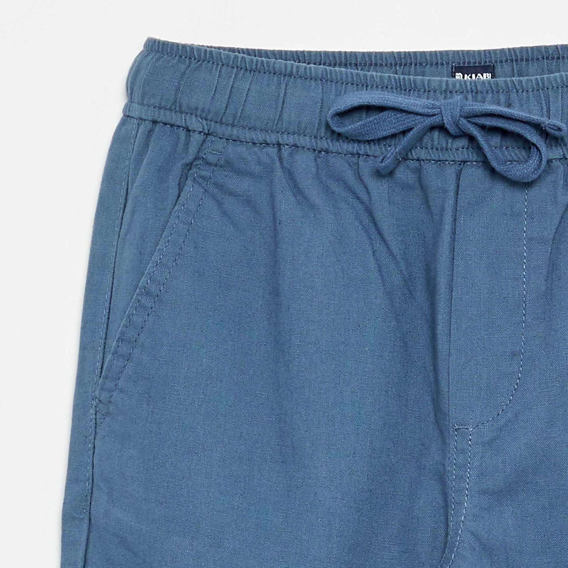 Linen and cotton trousers BLUE