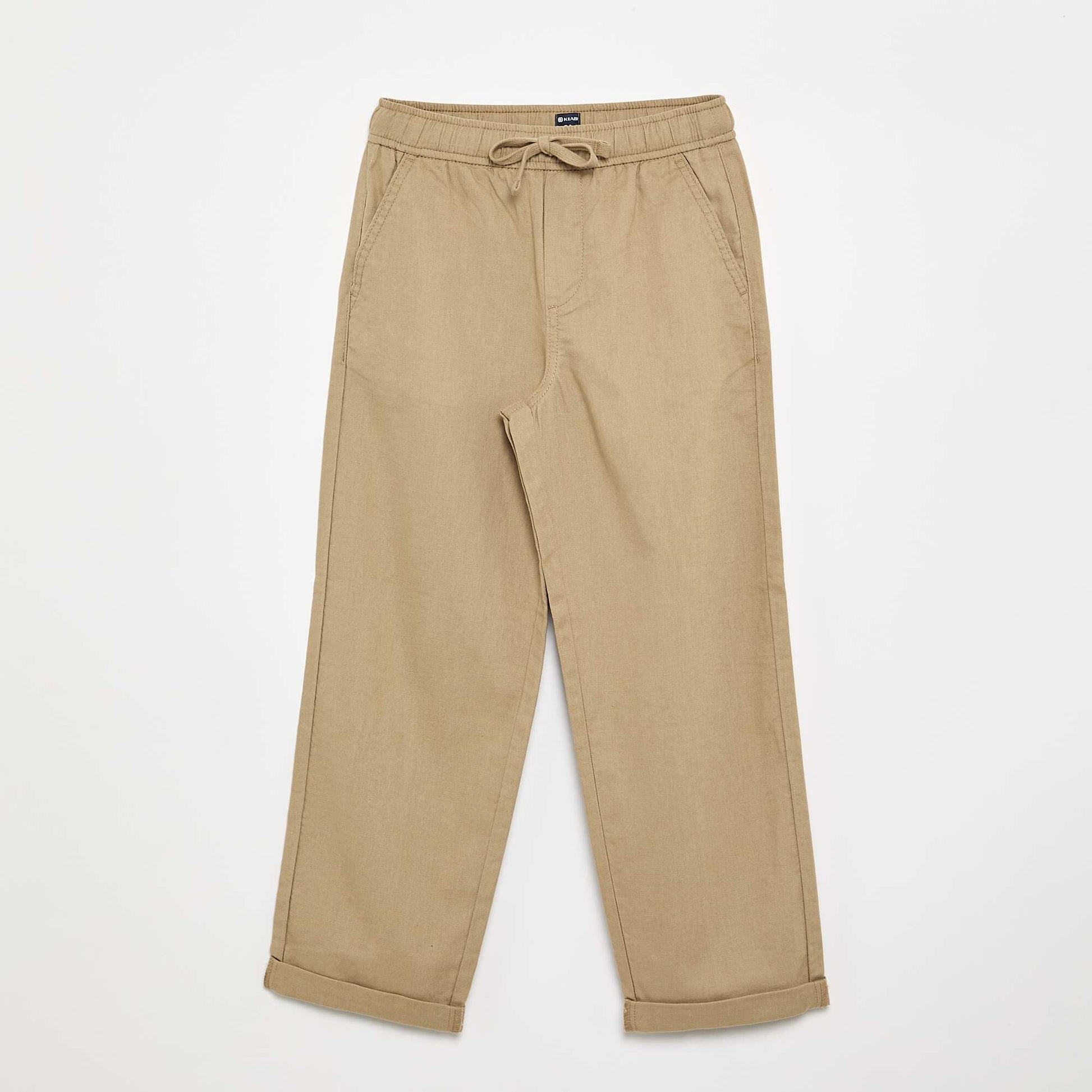 Linen and cotton trousers BEIGE