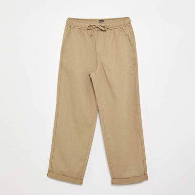 Linen and cotton trousers BEIGE