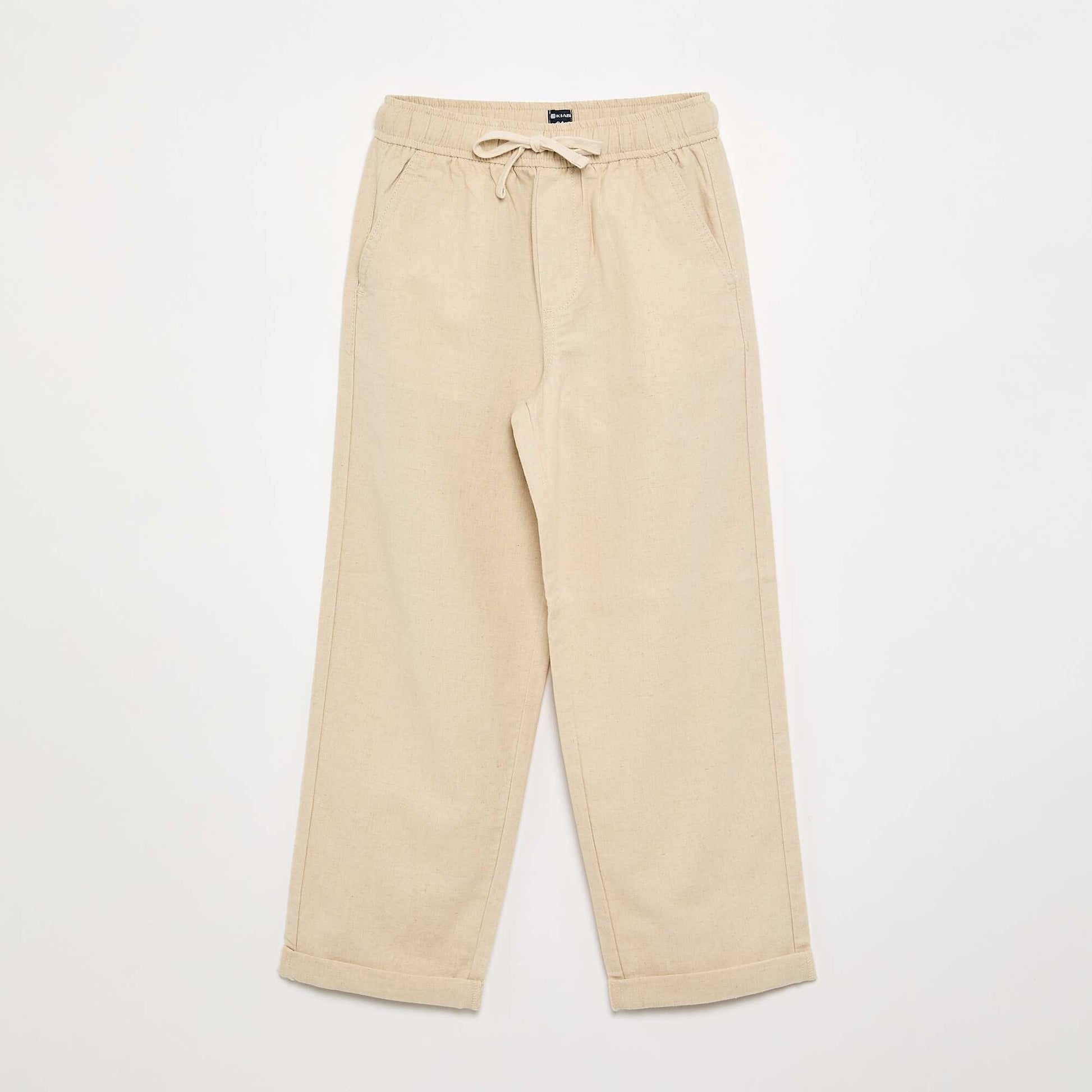 Linen and cotton trousers BEIGE