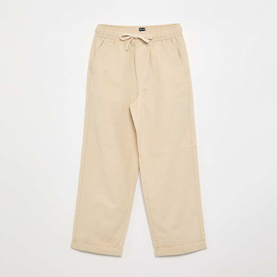 Linen and cotton trousers BEIGE