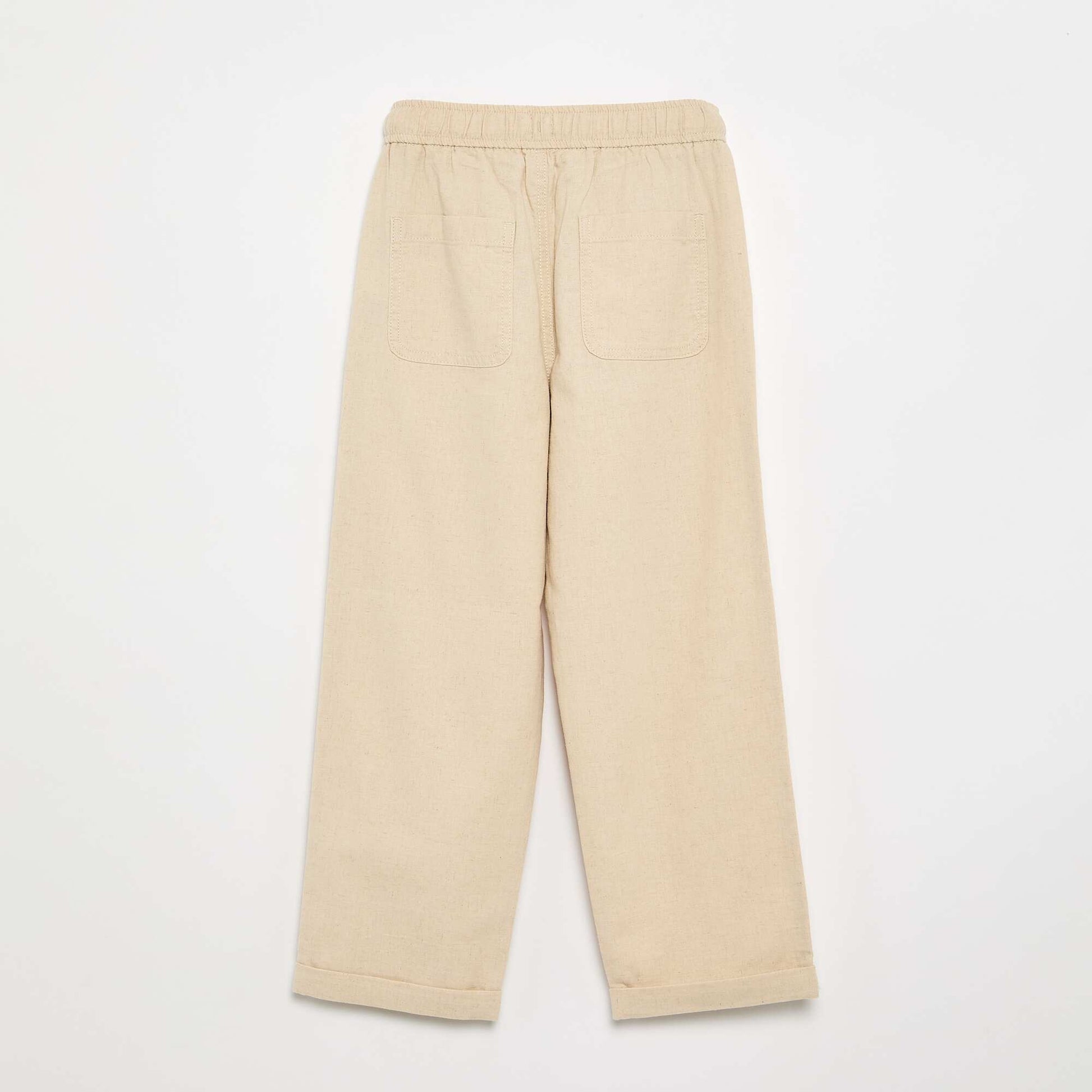 Linen and cotton trousers BEIGE