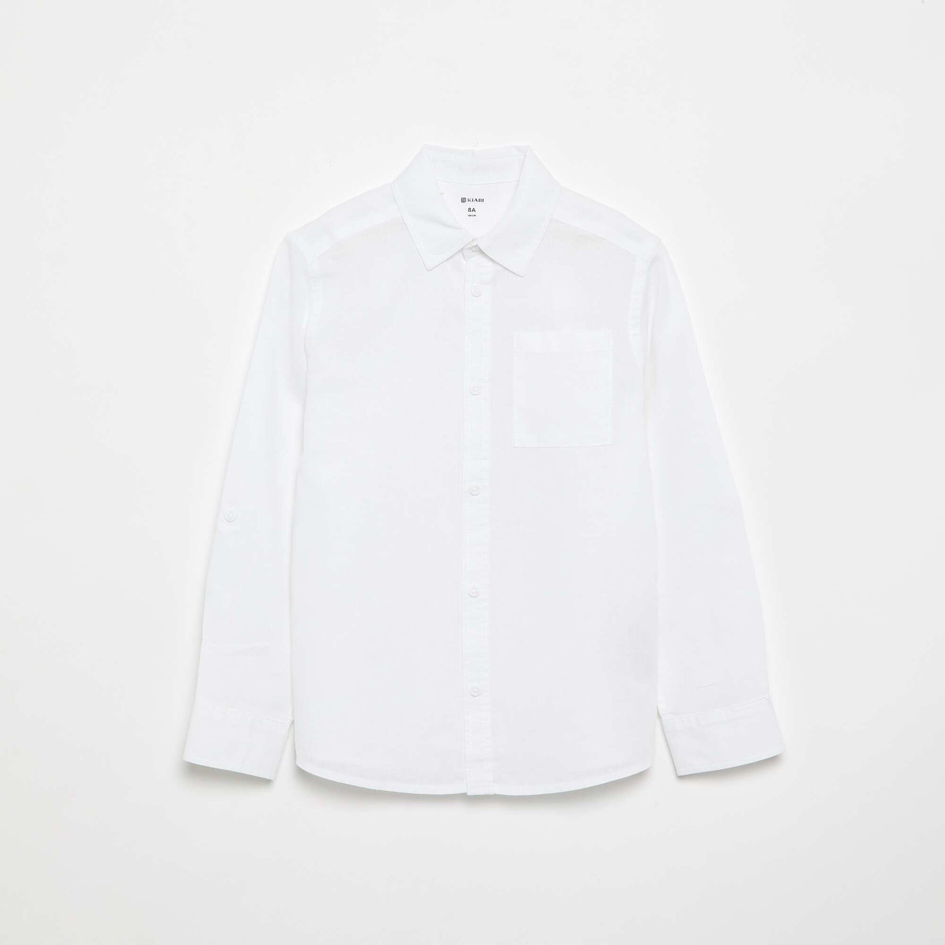 Long-sleeved shirt with chest pocket WHITE