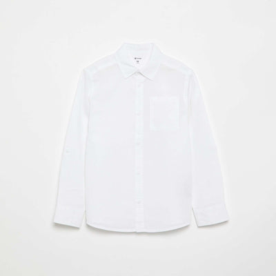 Long-sleeved shirt with chest pocket WHITE