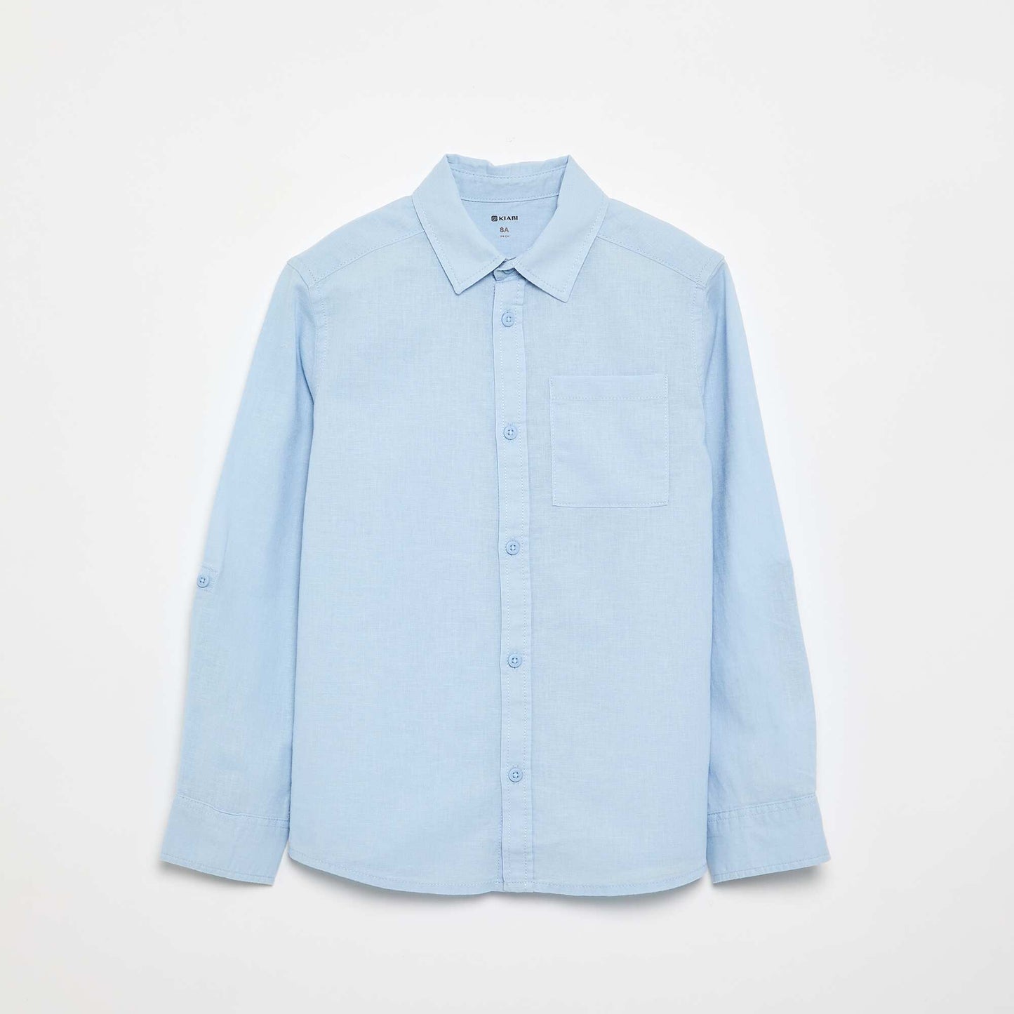 Long-sleeved shirt with chest pocket BLUE