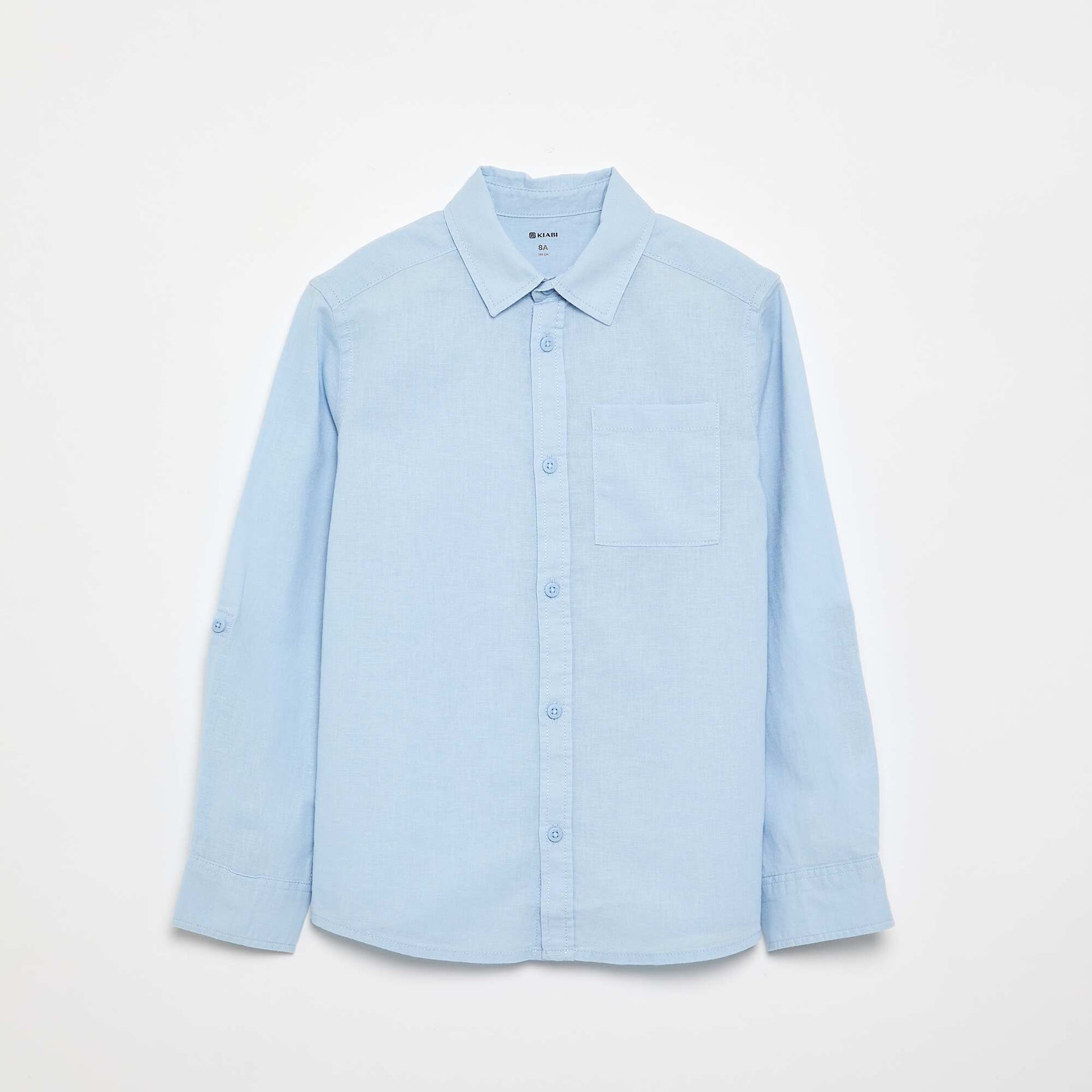 Long-sleeved shirt with chest pocket BLUE