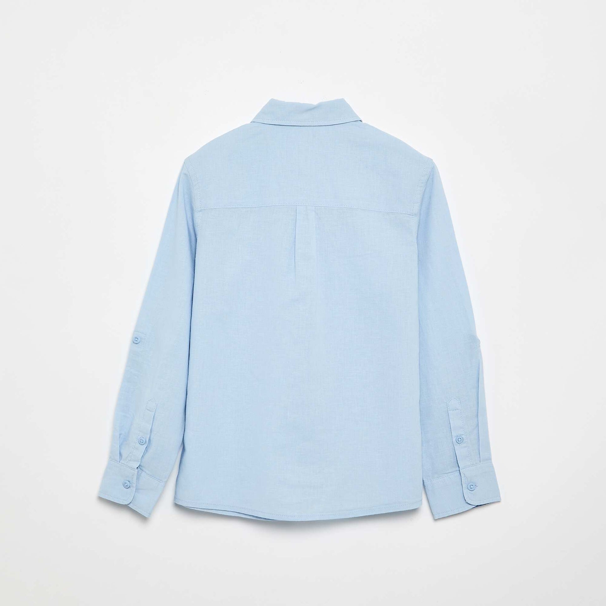 Long-sleeved shirt with chest pocket BLUE