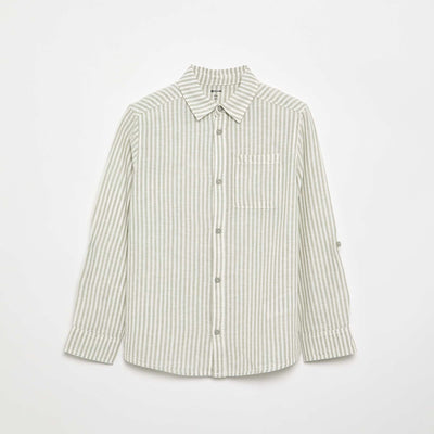 Long-sleeved shirt with chest pocket WHITE