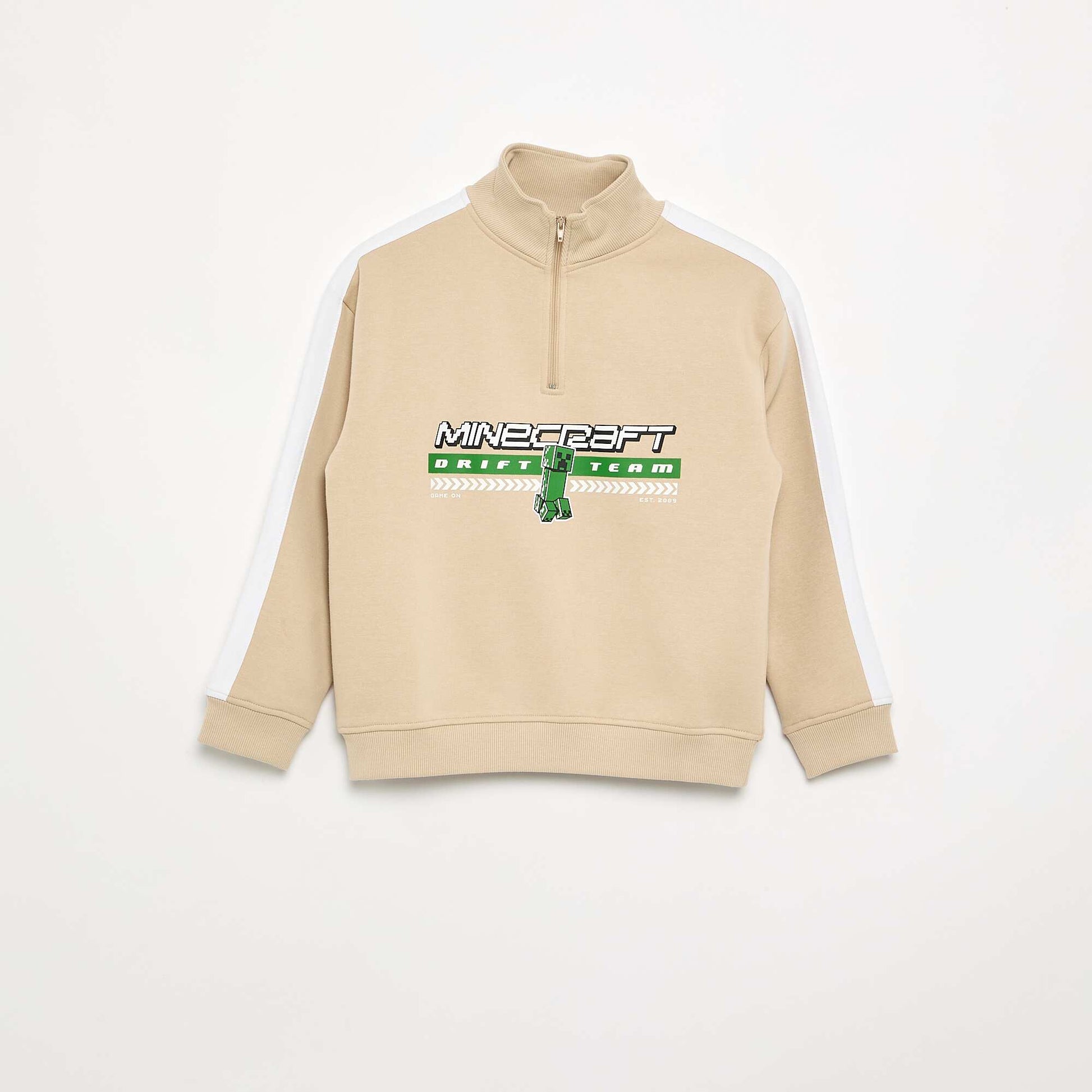 'Minecraft' Trucker Collar Sweatshirt BEIGE
