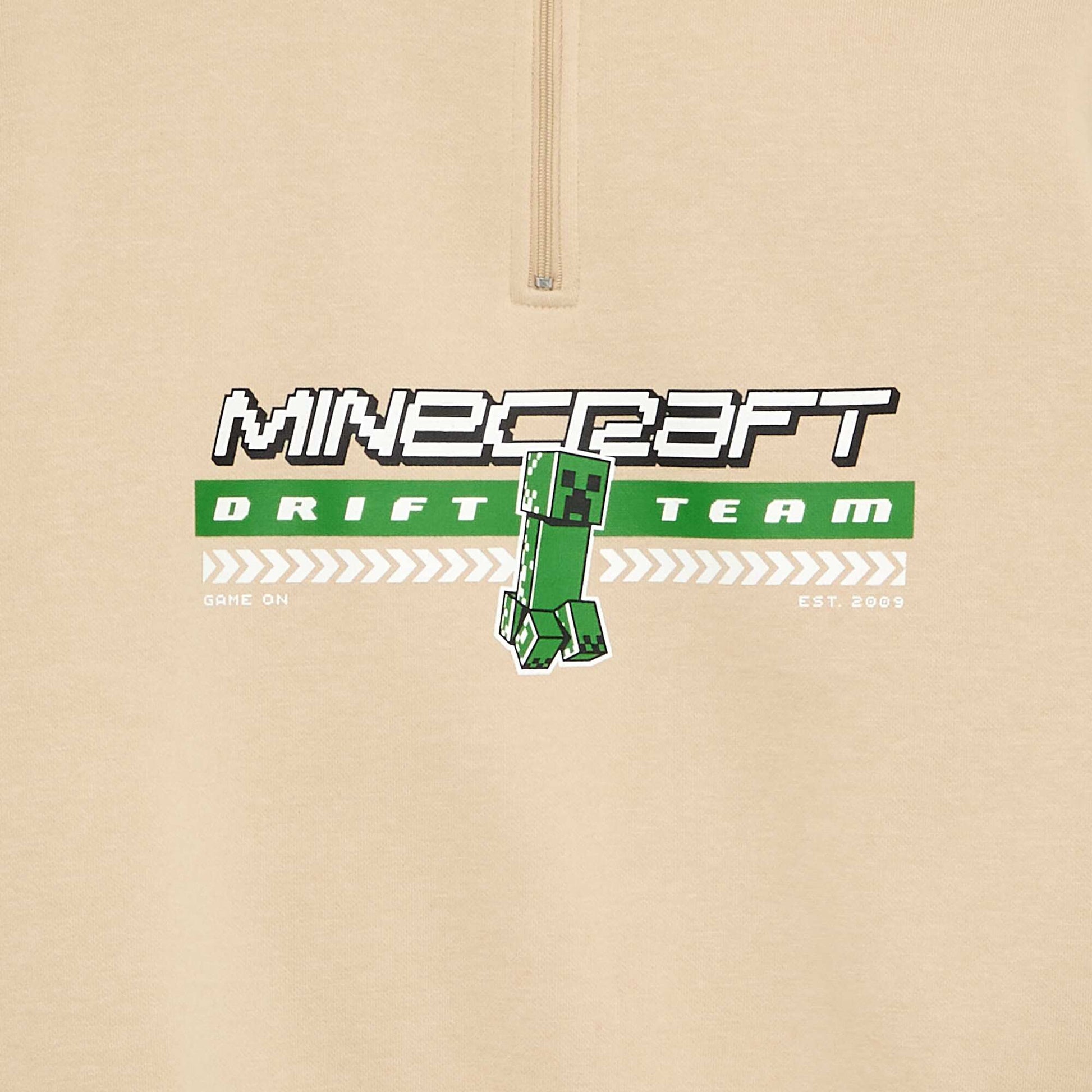 'Minecraft' Trucker Collar Sweatshirt BEIGE