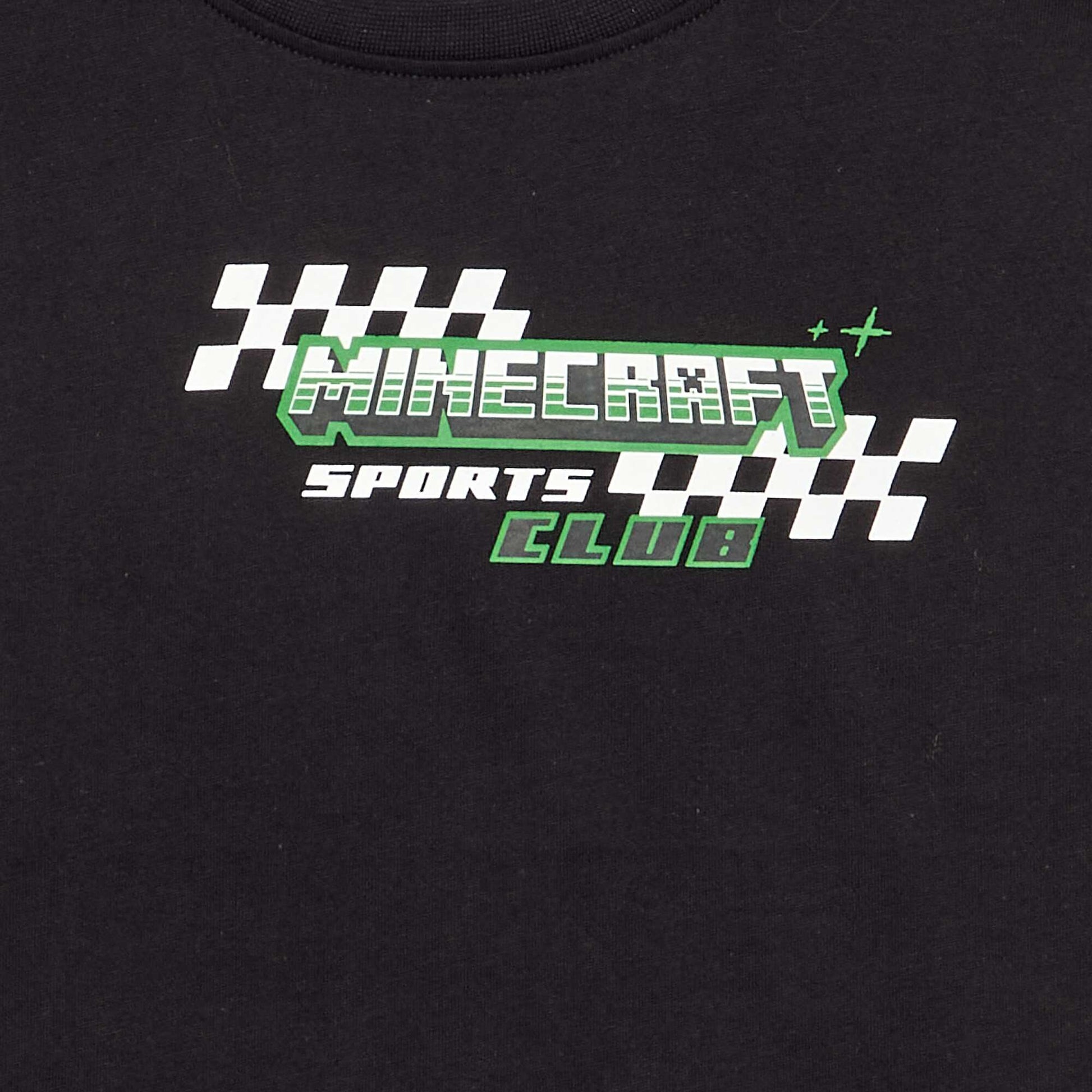 Minecraft T-shirt with prints and contrasting sleeves BLACK
