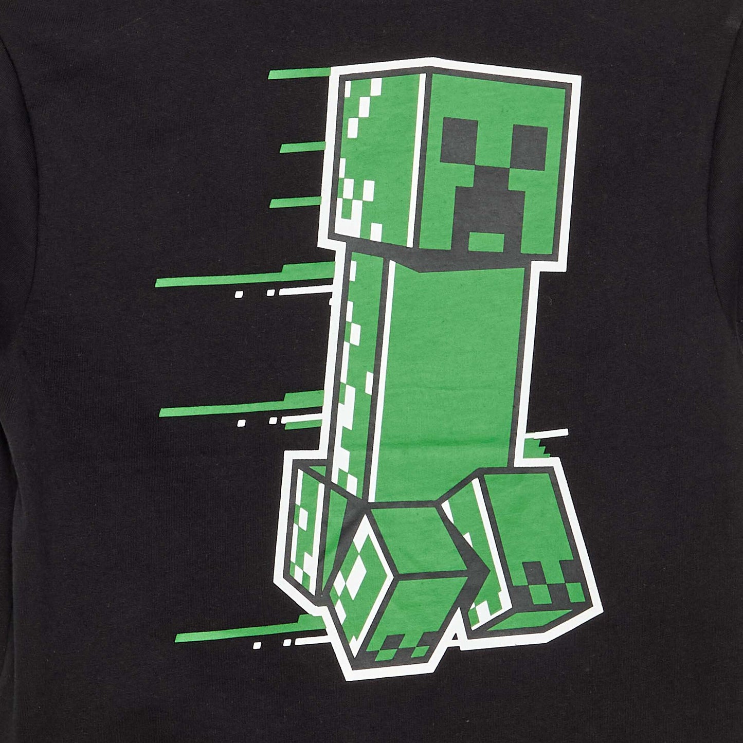 Minecraft T-shirt with prints and contrasting sleeves BLACK