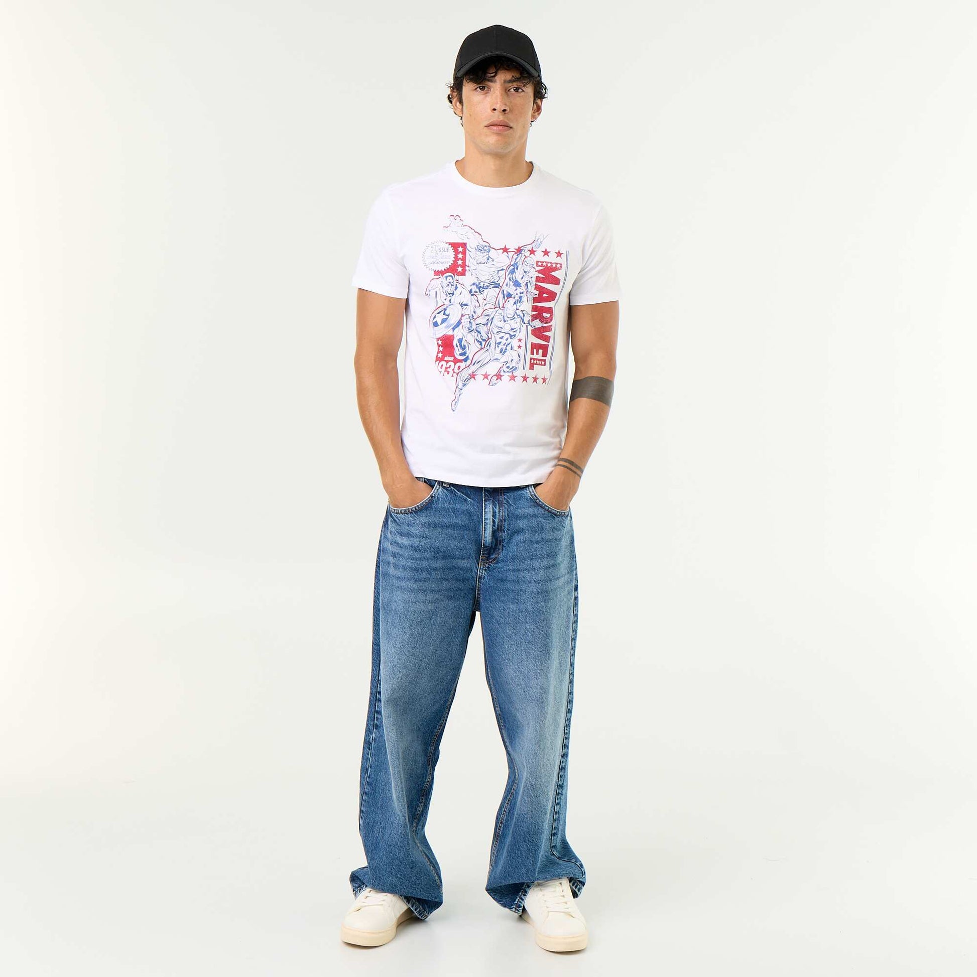 'Marvel' Short-Sleeved T-Shirt WHITE