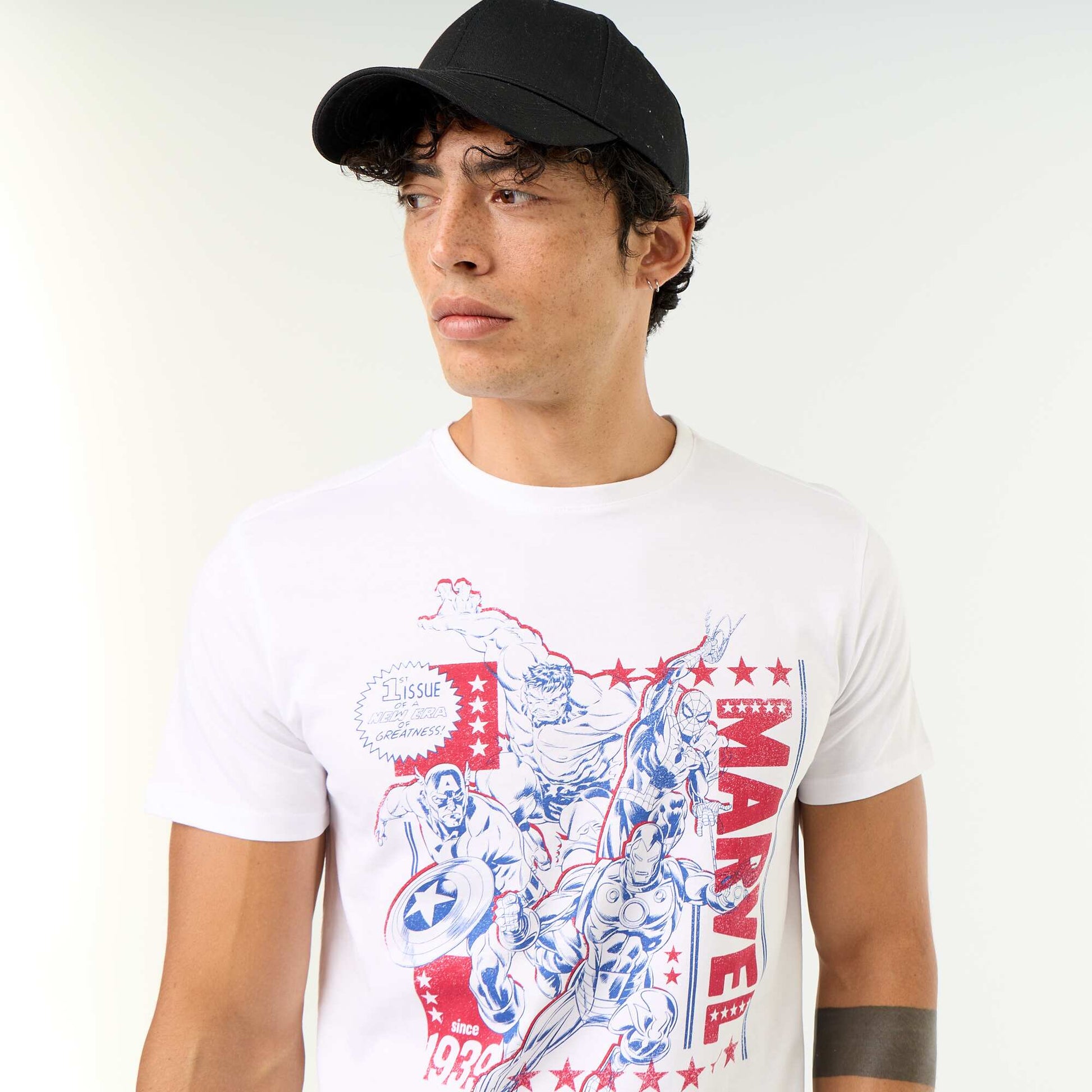 'Marvel' Short-Sleeved T-Shirt WHITE