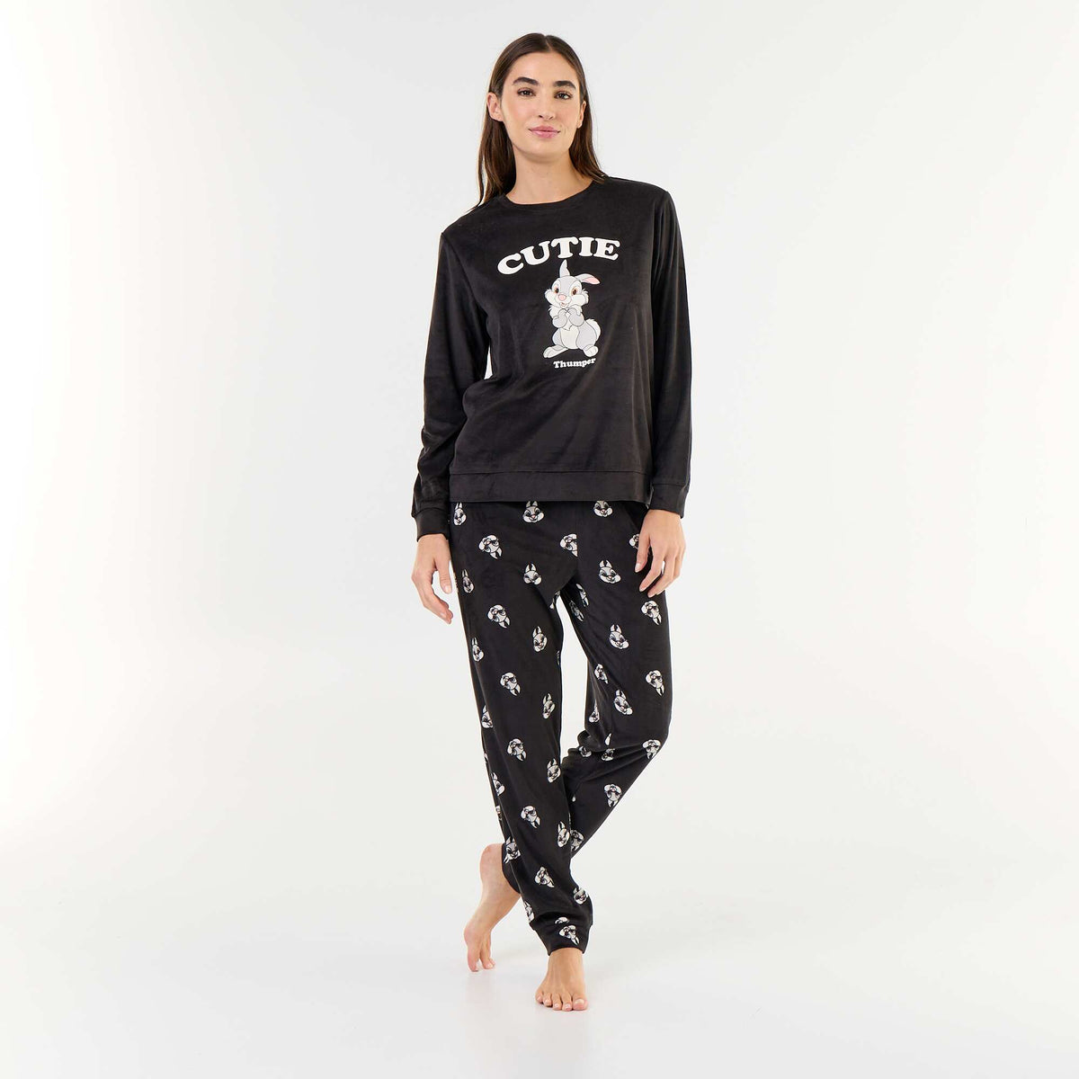 Long 'Disney' Print Pyjamas - 2-Piece Set GREEN