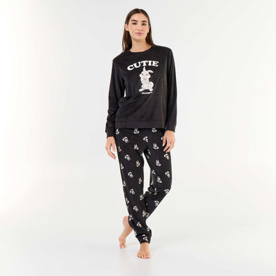 Long 'Disney' Print Pyjamas - 2-Piece Set GREEN