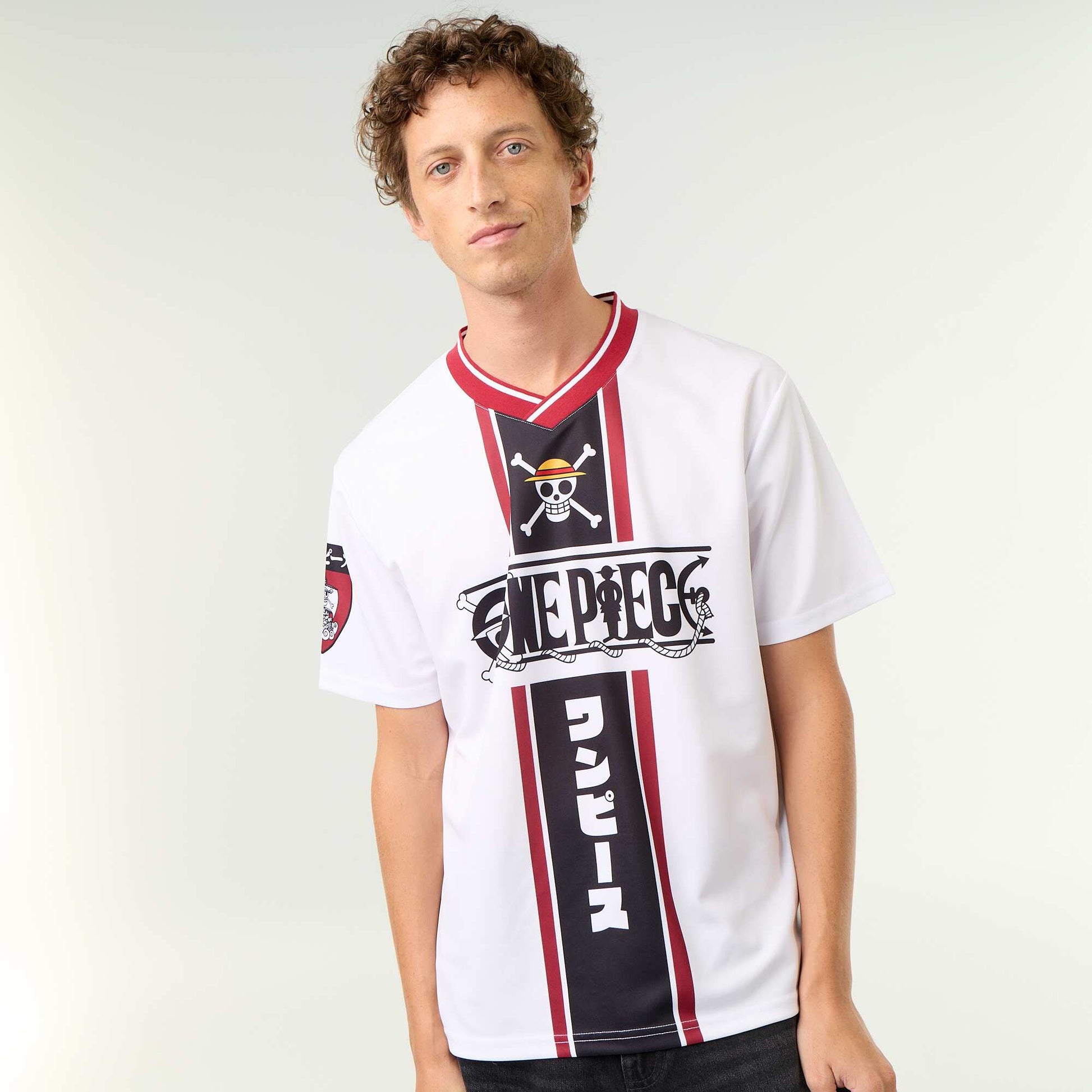 'One Piece' 'Luffy' Short-Sleeve Sport T-Shirt WHITE