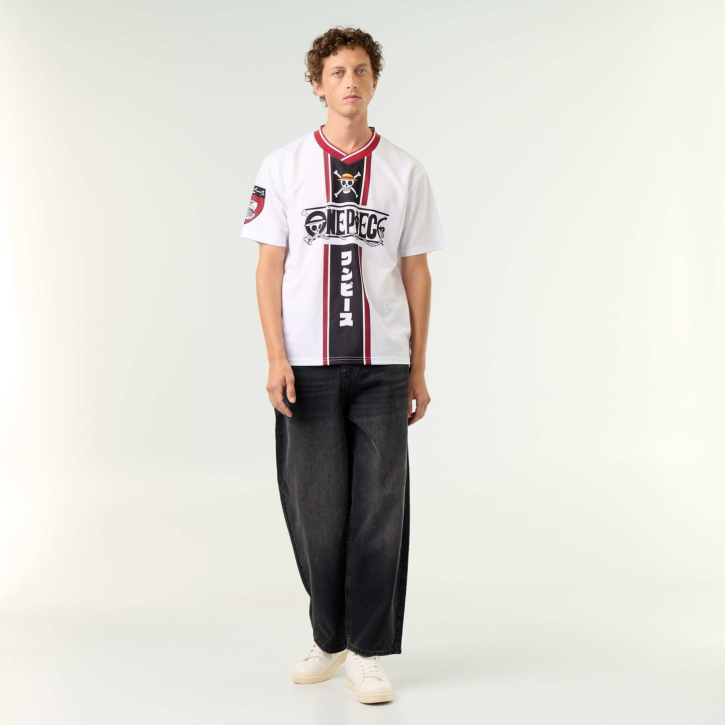 'One Piece' 'Luffy' Short-Sleeve Sport T-Shirt WHITE