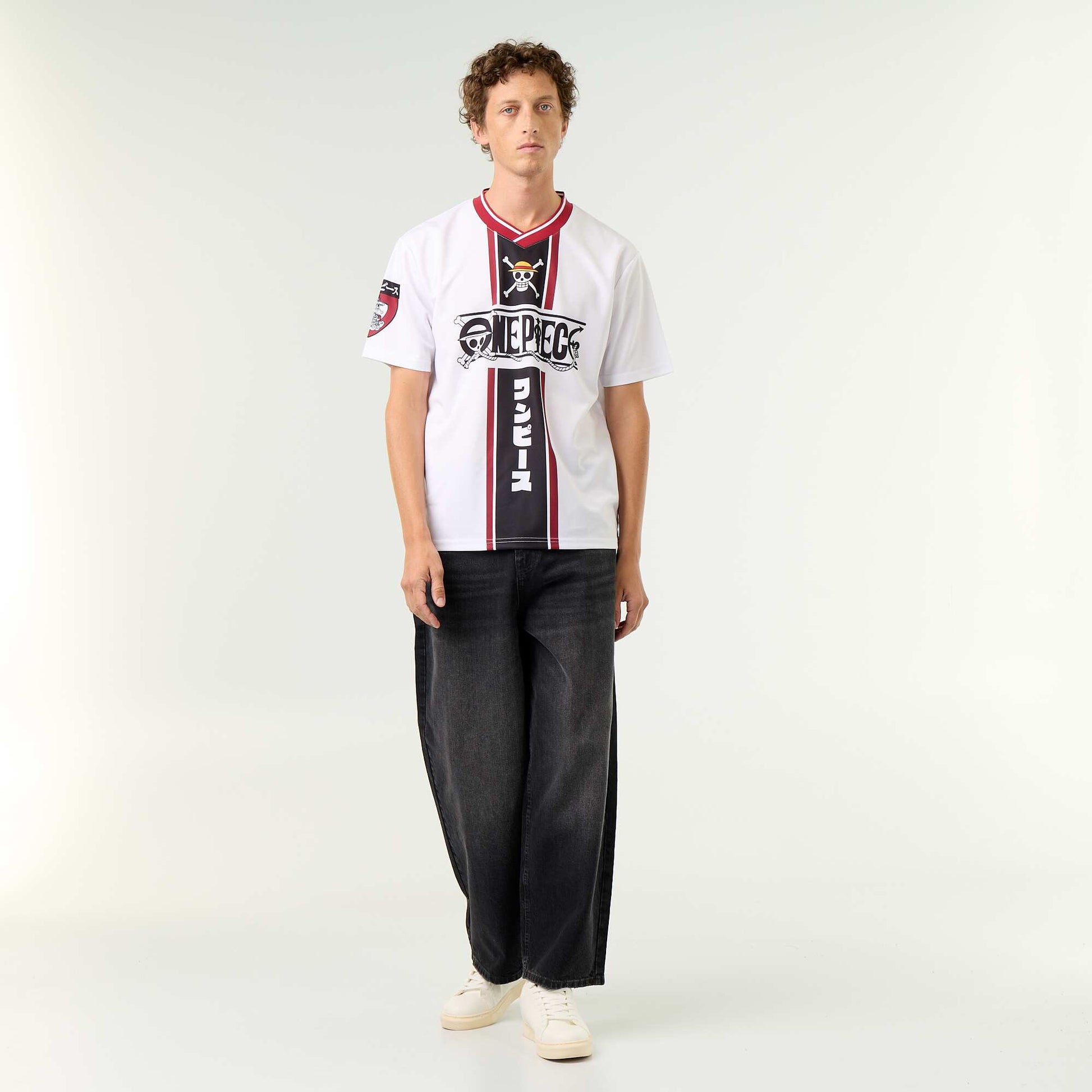'One Piece' 'Luffy' Short-Sleeve Sport T-Shirt WHITE