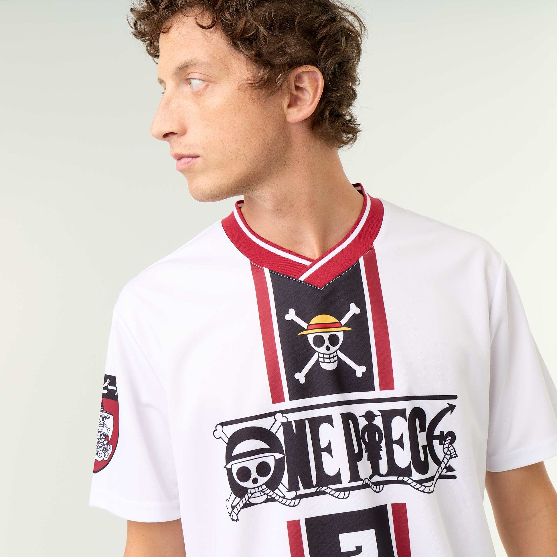 'One Piece' 'Luffy' Short-Sleeve Sport T-Shirt WHITE
