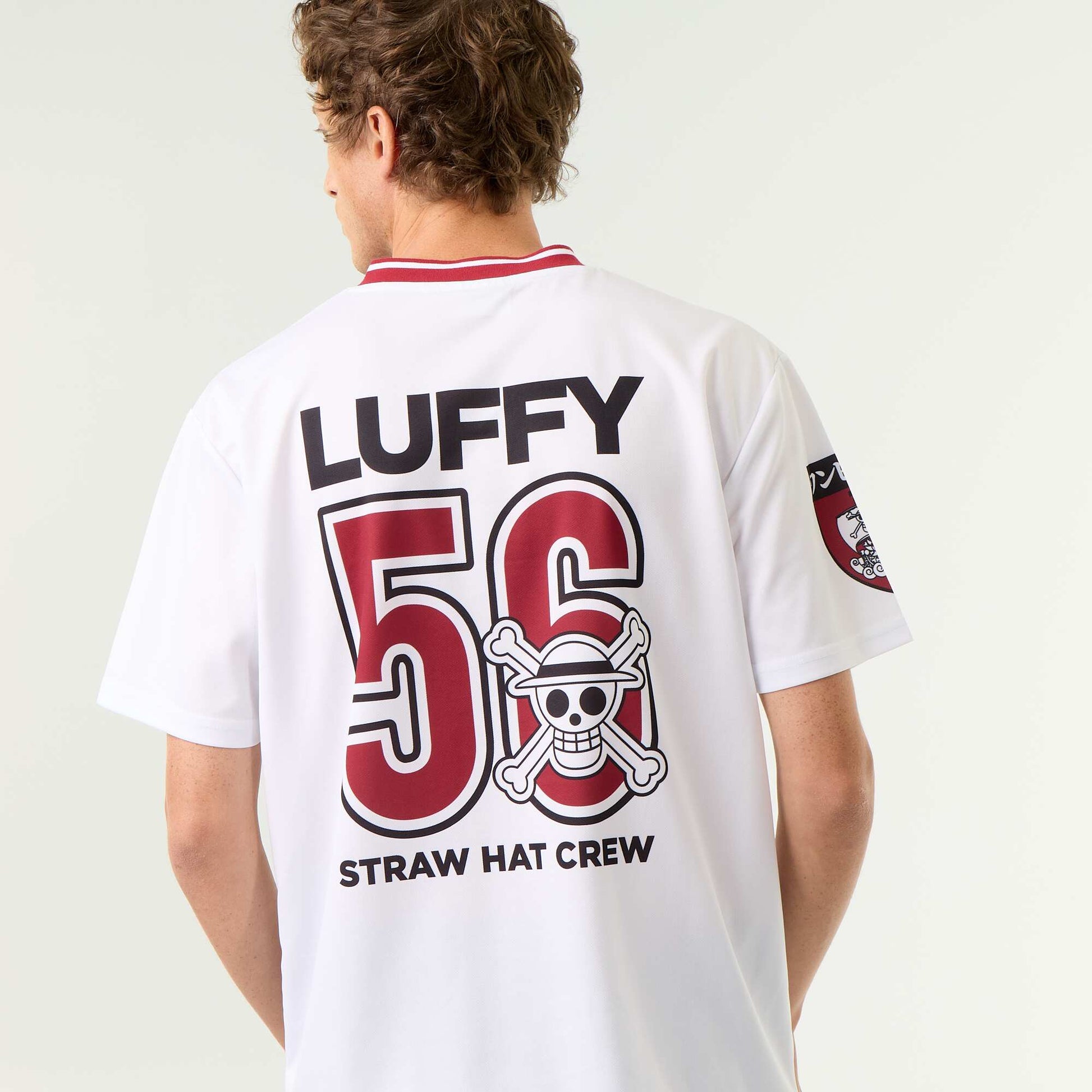 'One Piece' 'Luffy' Short-Sleeve Sport T-Shirt WHITE