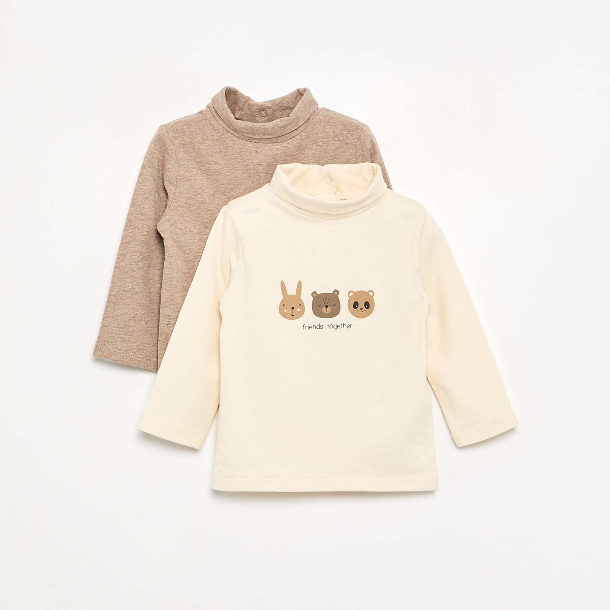 Pack of 2 Turtleneck Undershirts BEIGE