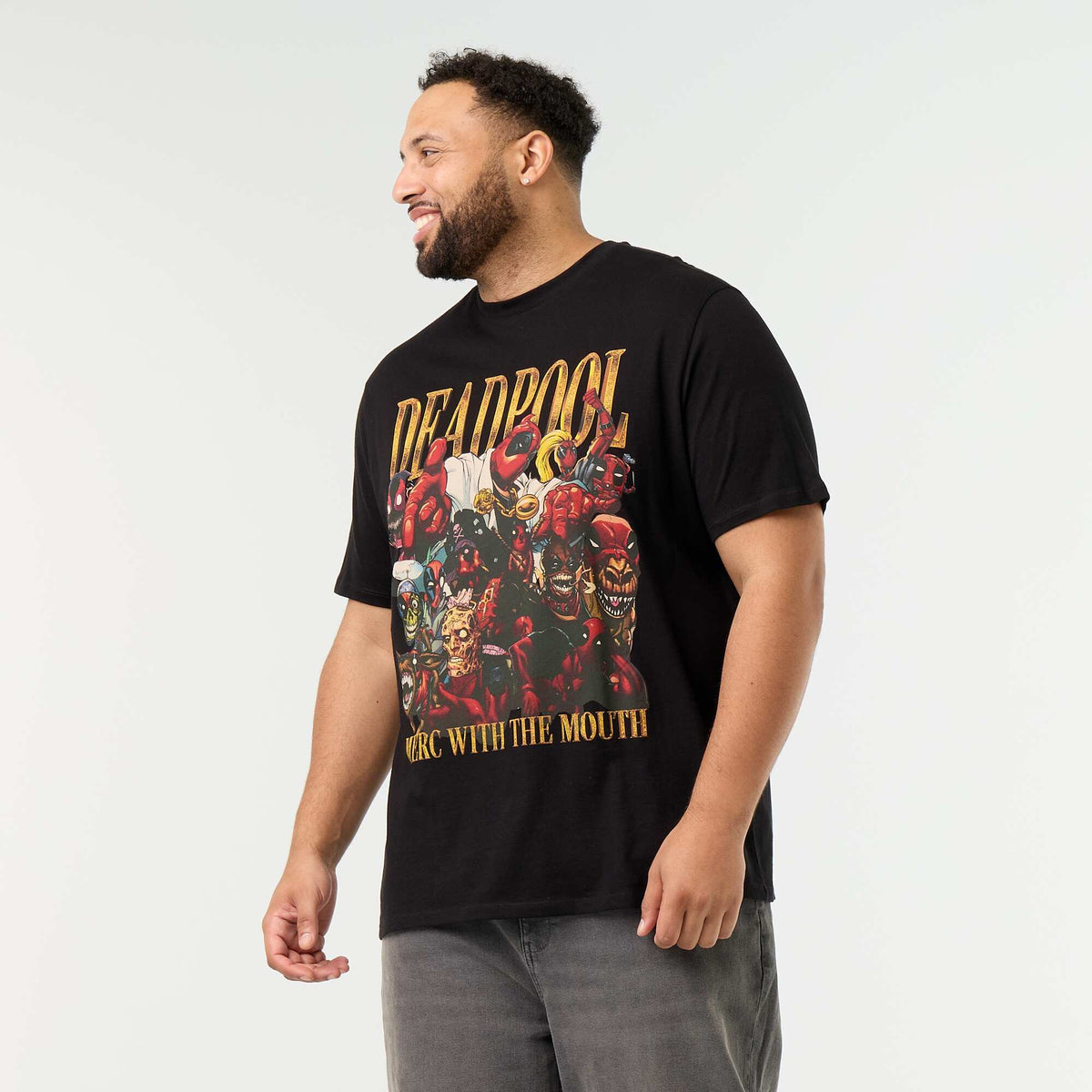 Short-sleeved 'Deadpool' 'Marvel' jersey t-shirt BLACK