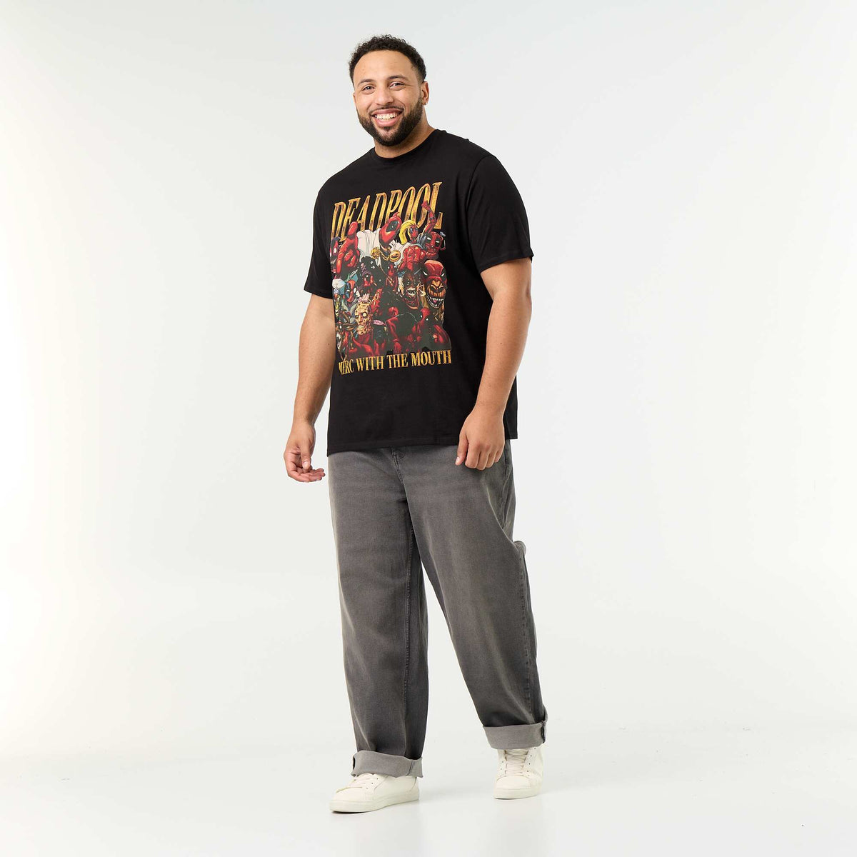 Short-sleeved 'Deadpool' 'Marvel' jersey t-shirt BLACK