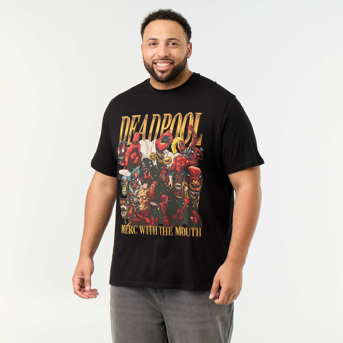 Short-sleeved 'Deadpool' 'Marvel' jersey t-shirt BLACK