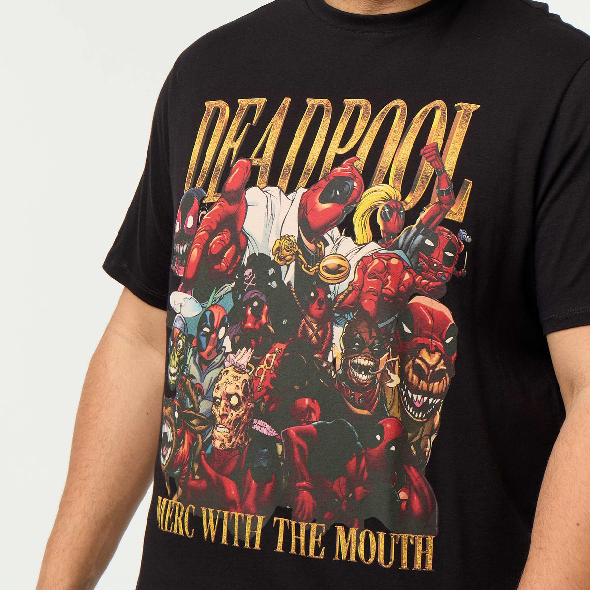 Short-sleeved 'Deadpool' 'Marvel' jersey t-shirt BLACK
