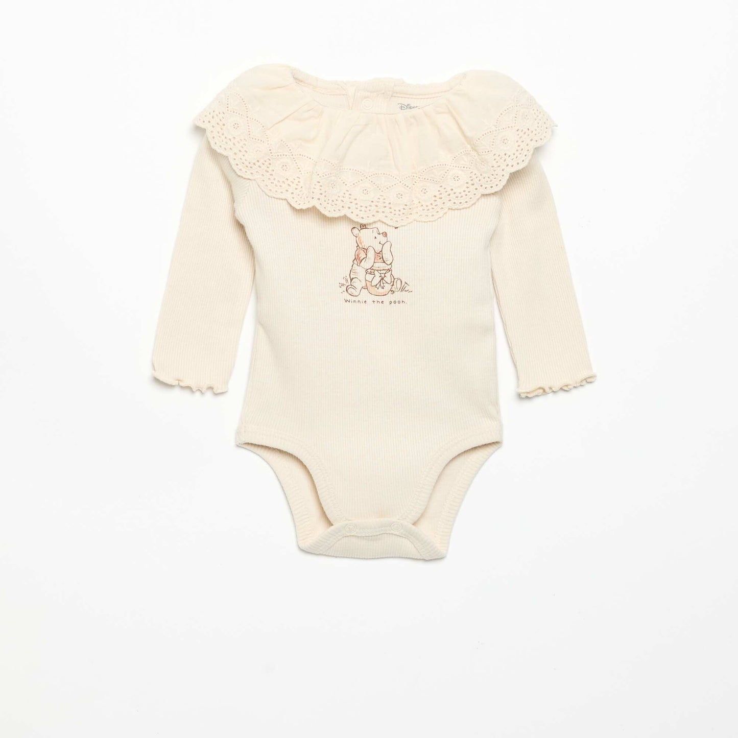 'Disney' Bodysuit with Embroidered Collar WHITE