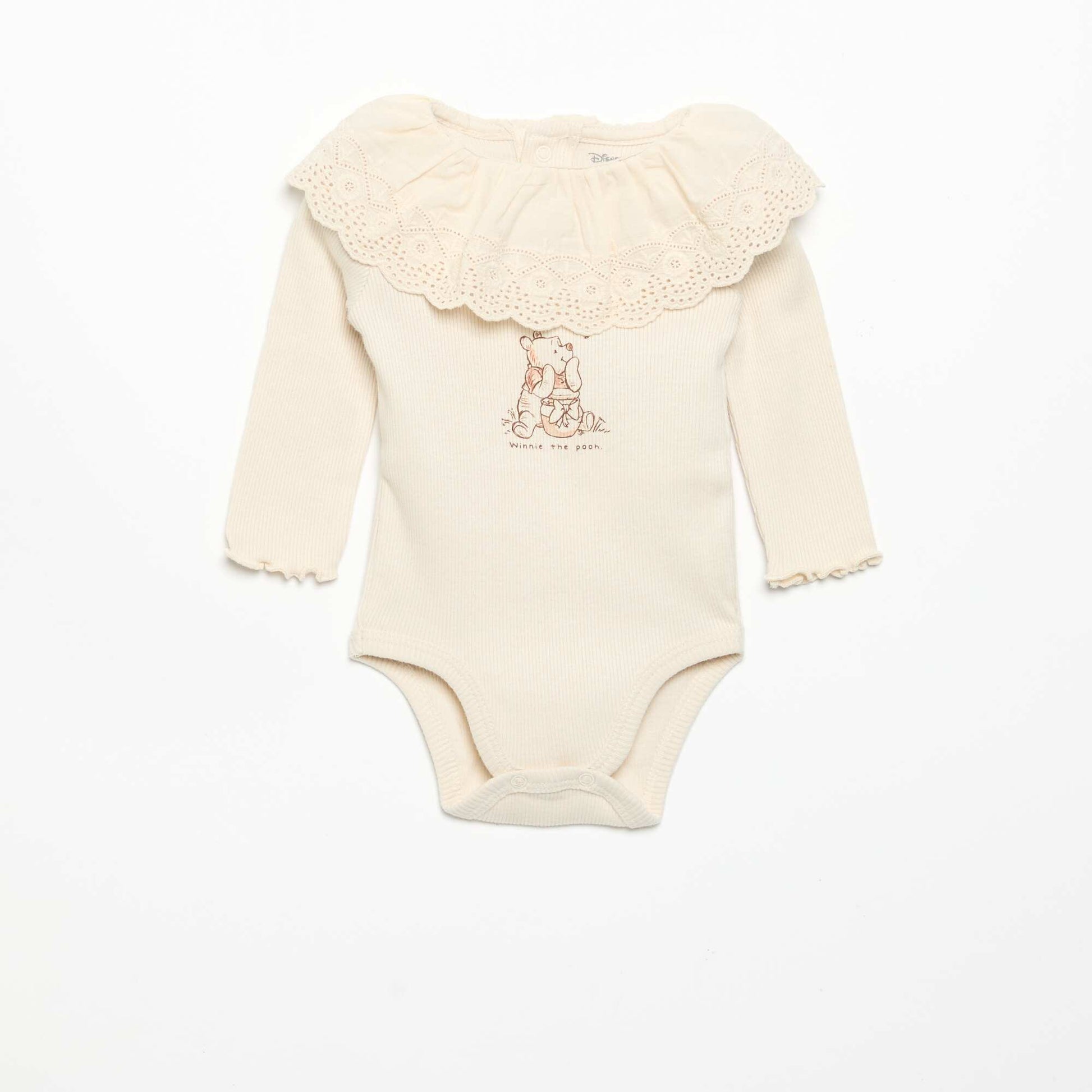 'Disney' Bodysuit with Embroidered Collar WHITE