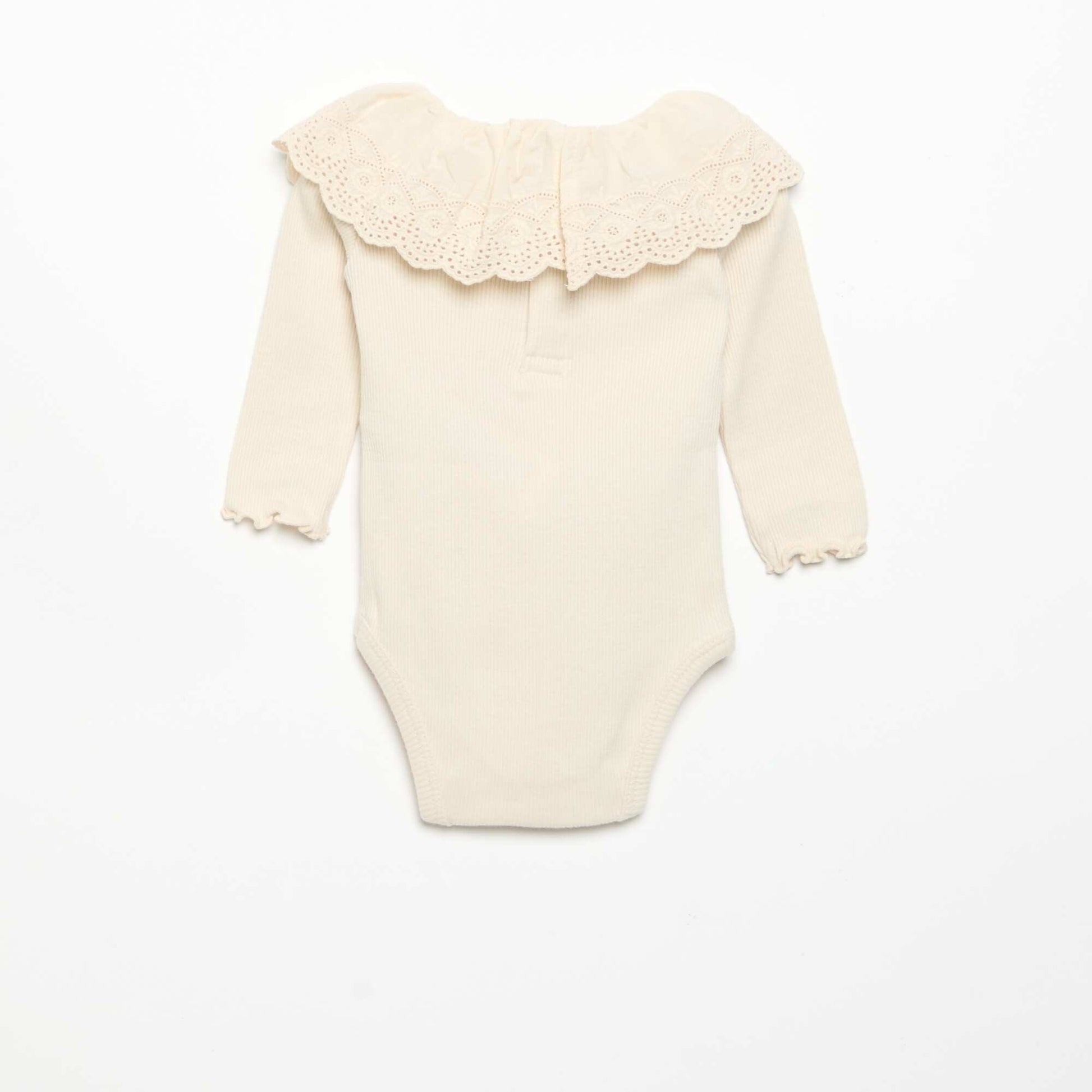 'Disney' Bodysuit with Embroidered Collar WHITE