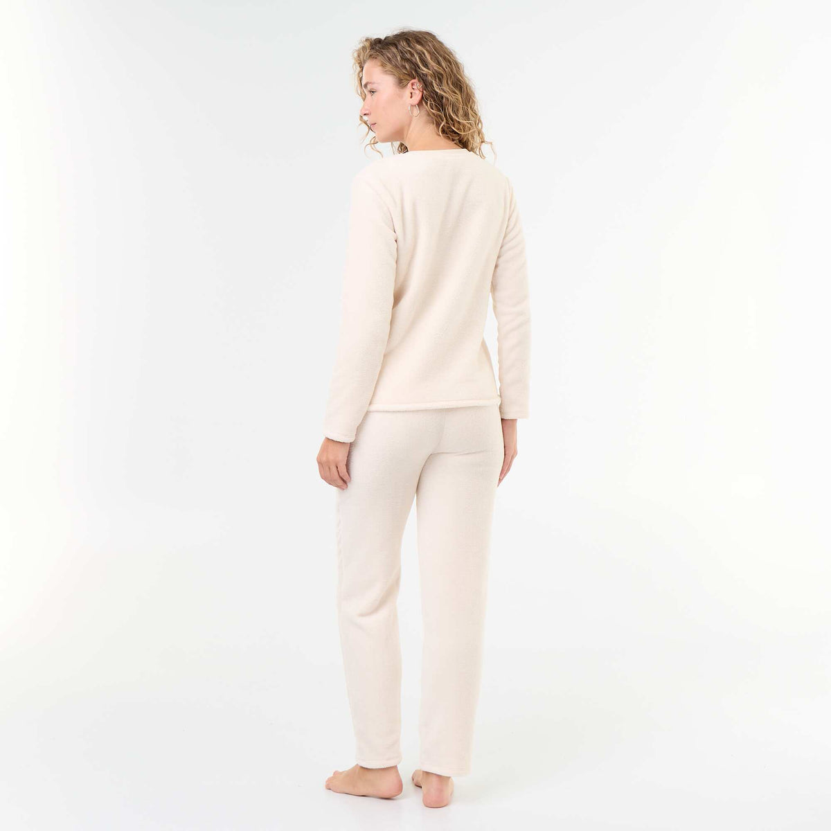 Disney's 'Winnie' Long Fleece Pyjama Set - 2-Piece WHITE